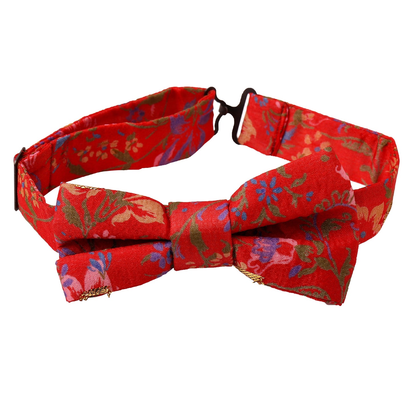 Red and Gold Sari Bowtie