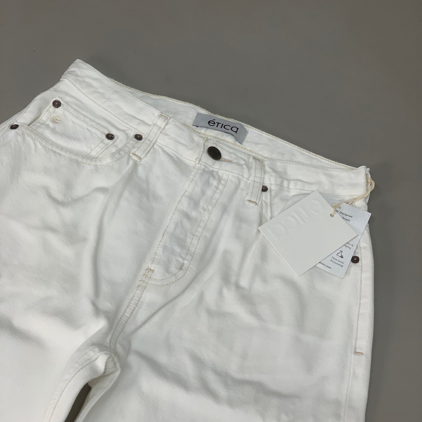 ETICA Tyler High Waist Straight Leg Ankle jeans Vintage White Size 27 EW180114A