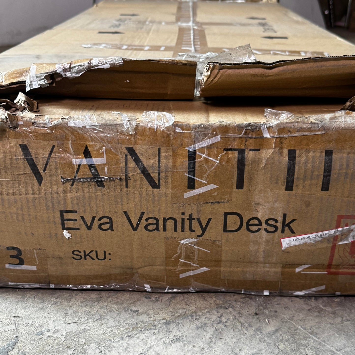 VANITTI Makeup Vanity Desk With 13 Storage Drawers 60"L x 21.66"W x 31.9"H White VNT-EVA-C01-WHT-02 (New Other, Minor Damage)