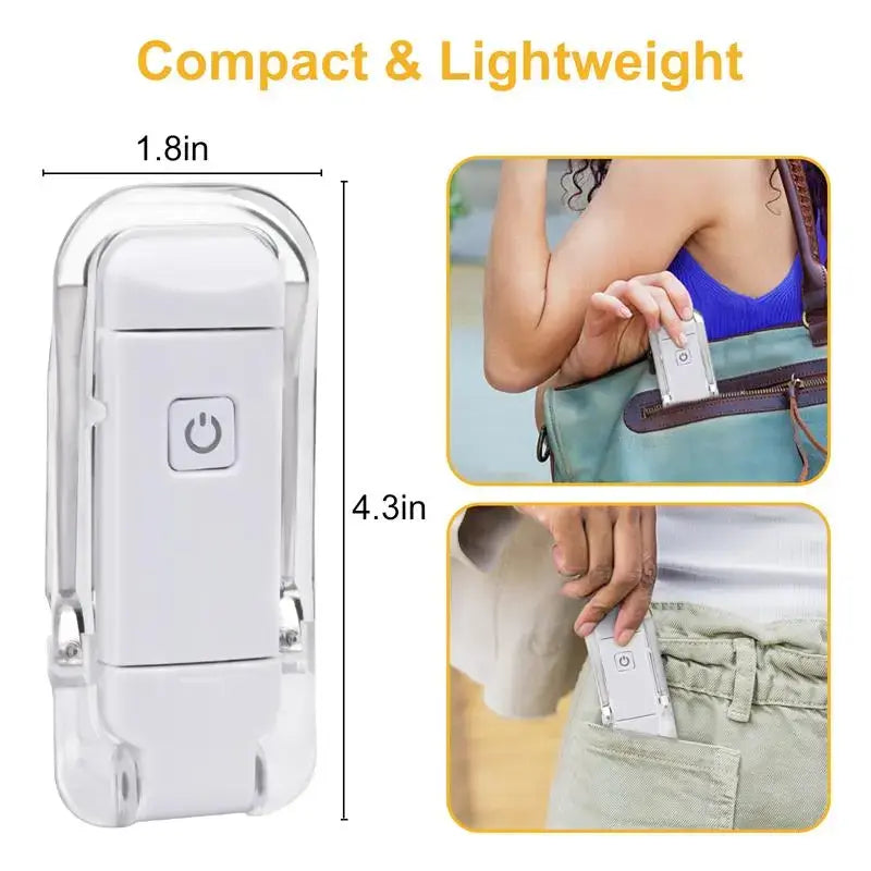 LED Rechargeable Book Light - USB Clip-On Reading Light with Eye Protection