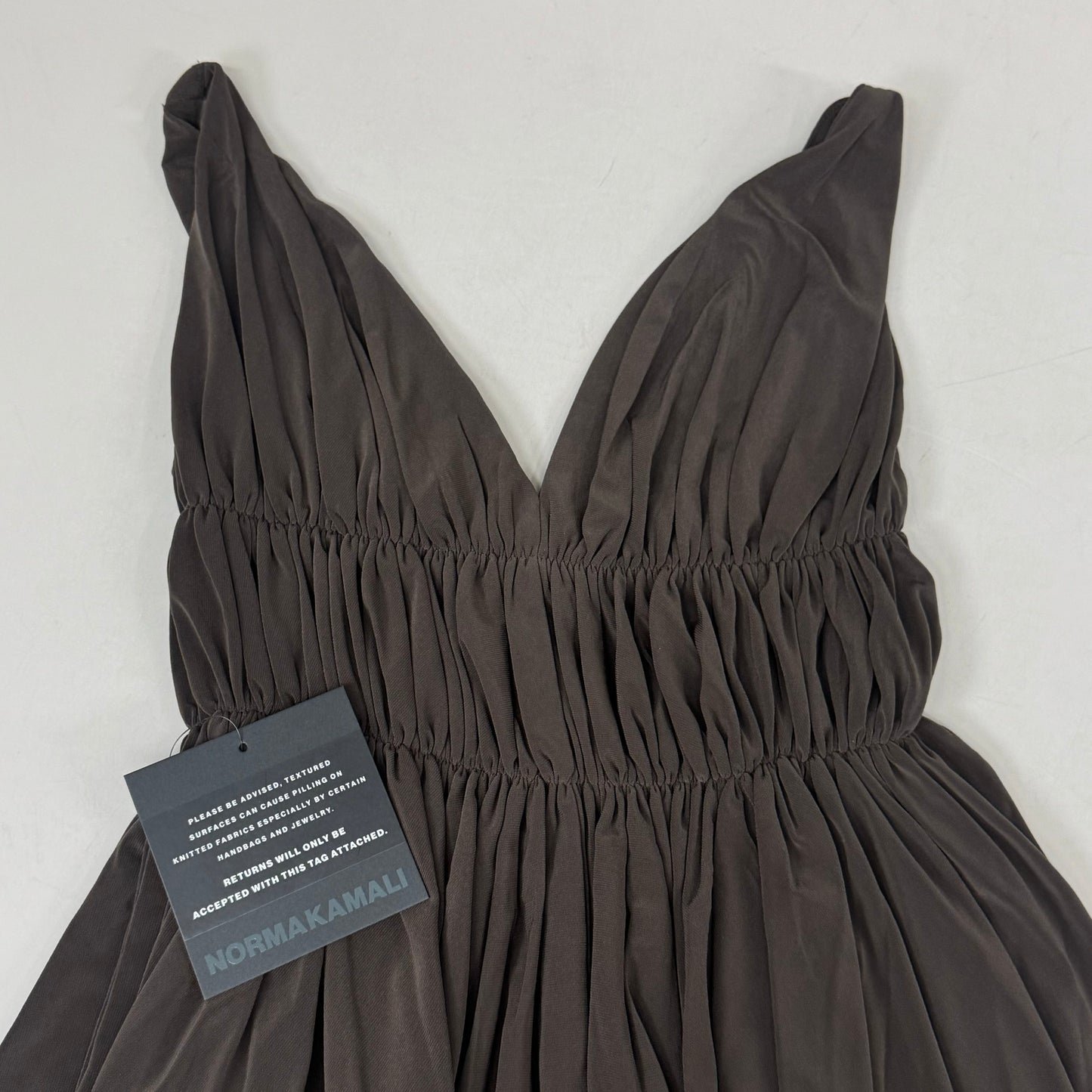 NORMA KAMALI Goddess Dress Unlined Women's Sz S/36 Chocolate KK3233PL292028