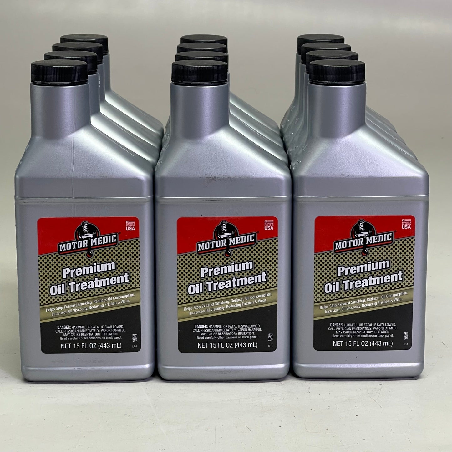 MOTOR MEDIC (12 PACK) Premium Oil Treatment 15 fl oz Grey M3215