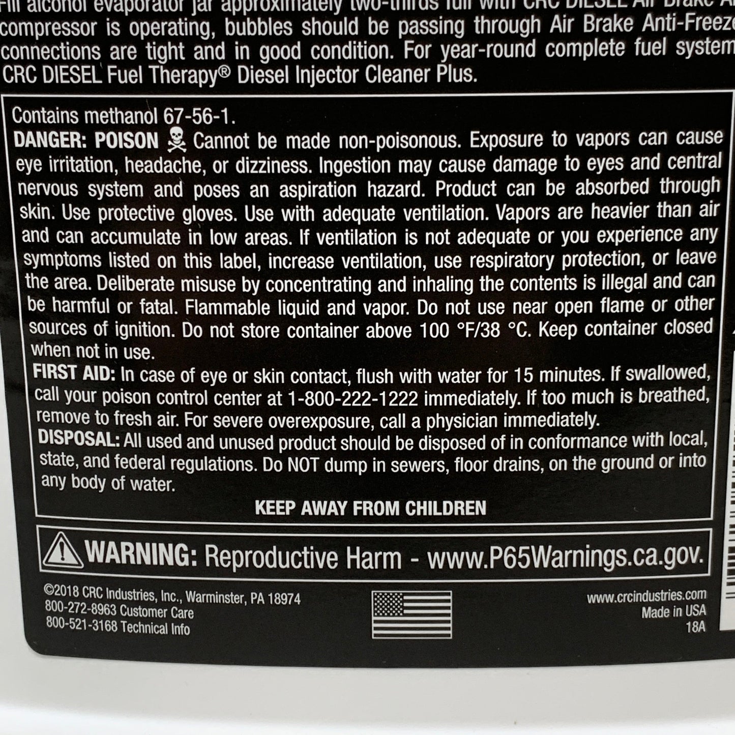 CRC Diesel Air Brake Anti-Freeze & Conditioner Winter Protection 1 Gallon 1003820