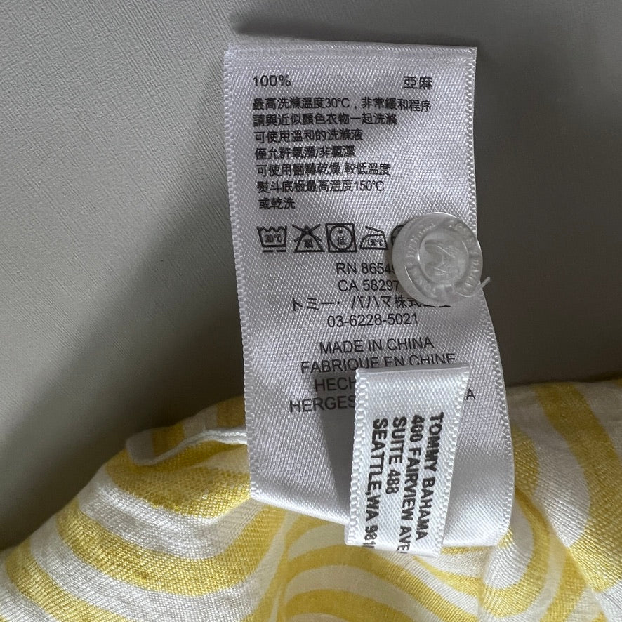 TOMMY BAHAMA Women's Cabana Stripe Shirt Sleeveless Island Sun Yellow Size XS (New)