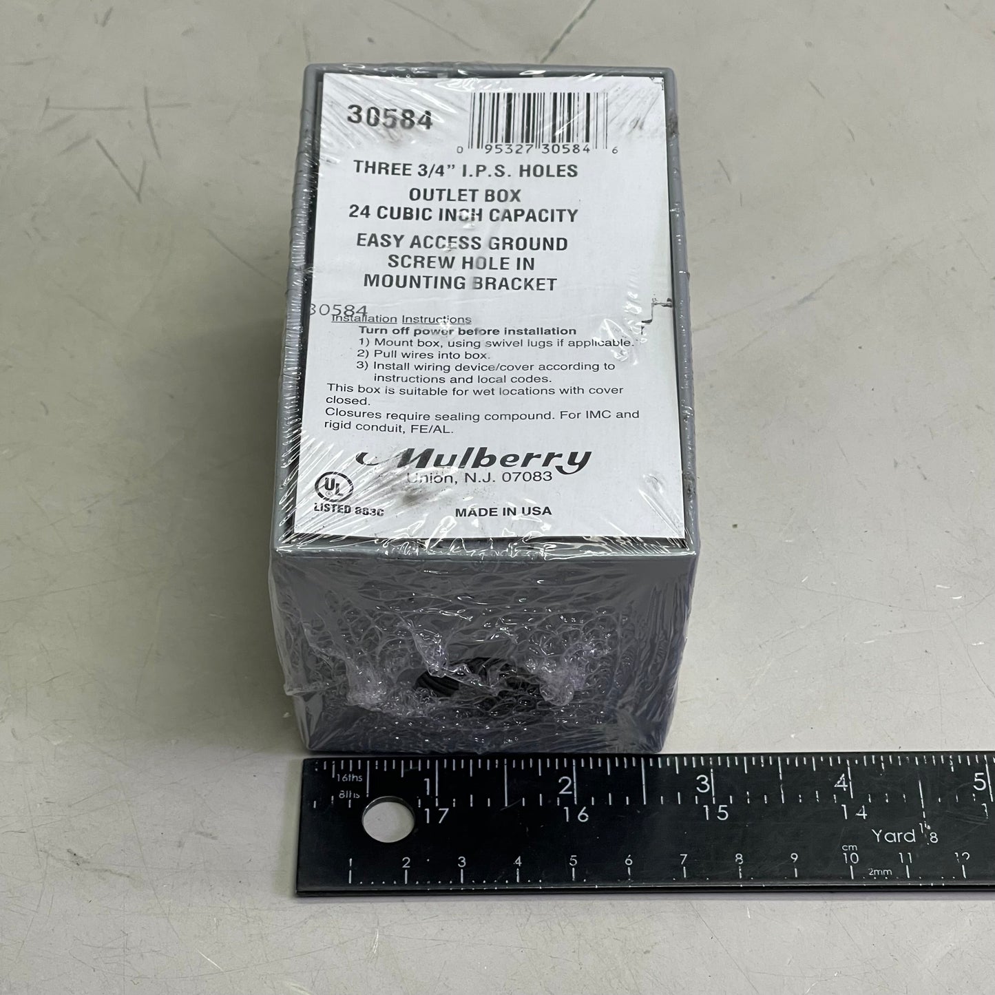MULBERRY (10 PACK) Electrical Outlet Box, Wet Location Three 3/4" Hubs  Aluminum 30584