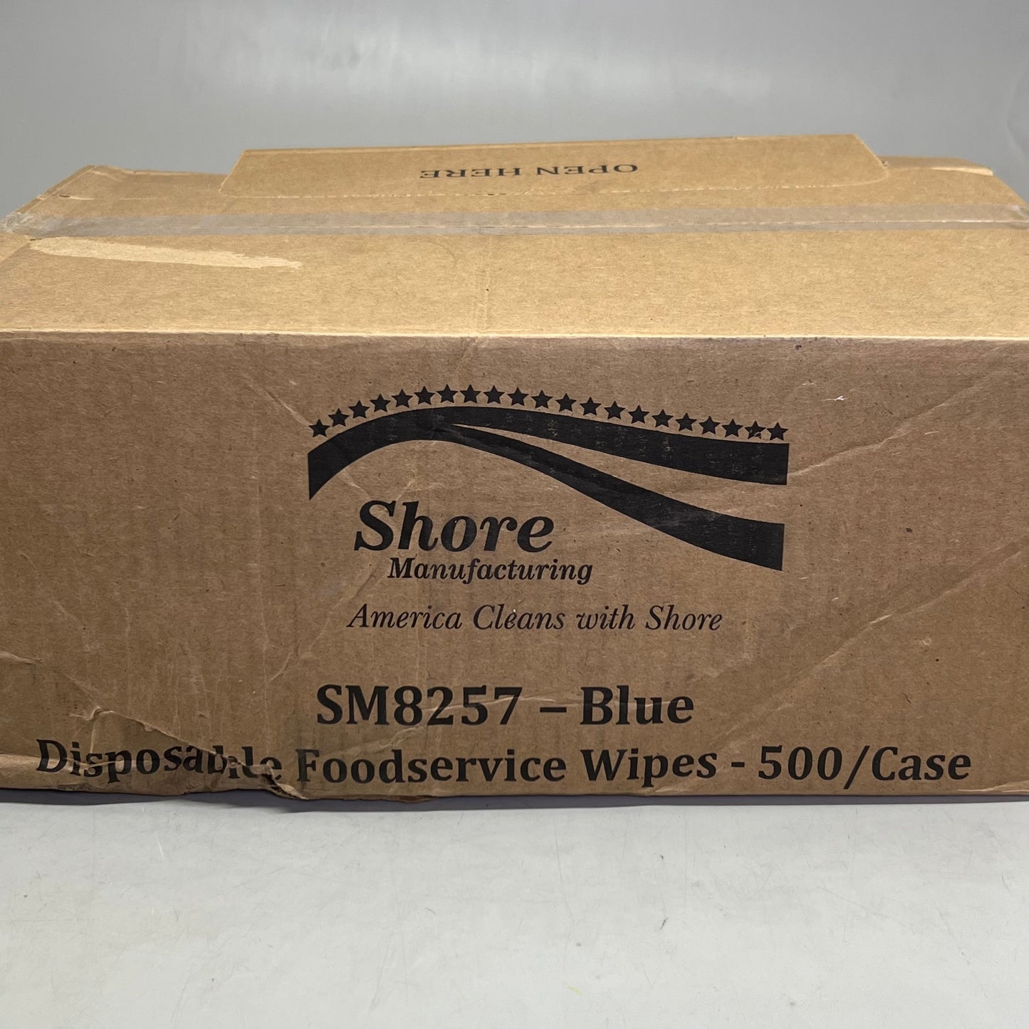 SHORE (500 Wipes) Disposable Foodservice Wipes Sz 7" x 7" Blue SM8257