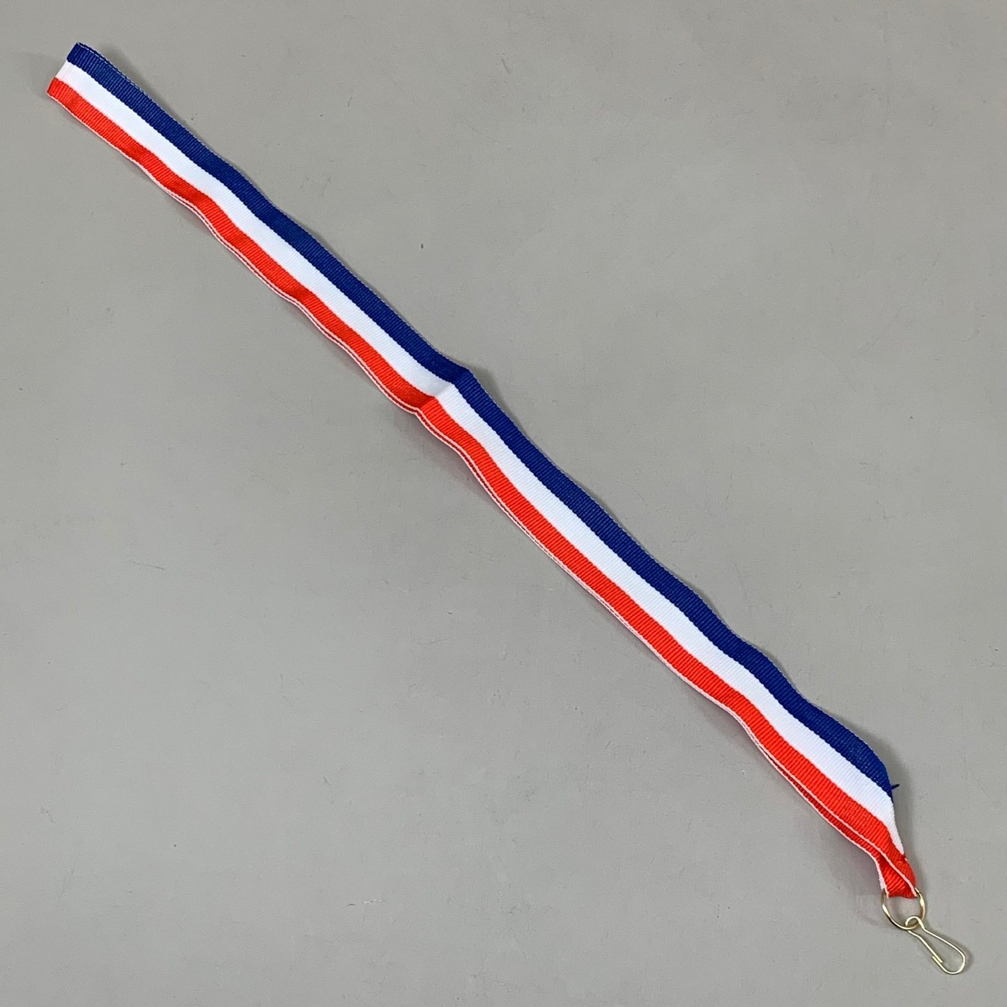 (100 PACK) Lanyard Red White Blue 17" Gold Hook