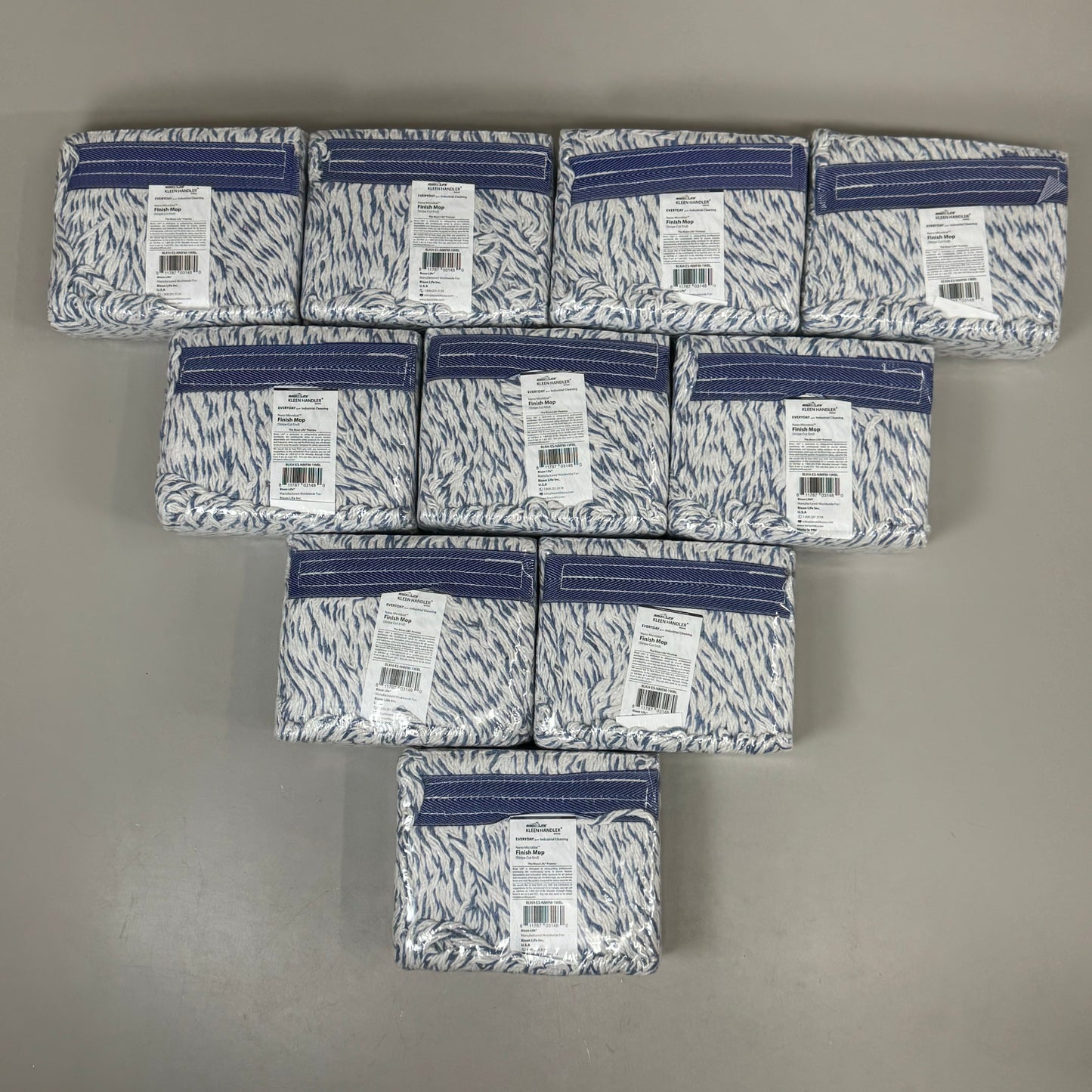 BISON LIFE (10 PACK) Nano Microbial Finish Mop Strip Cut End 1.25" BLKHESNMFM