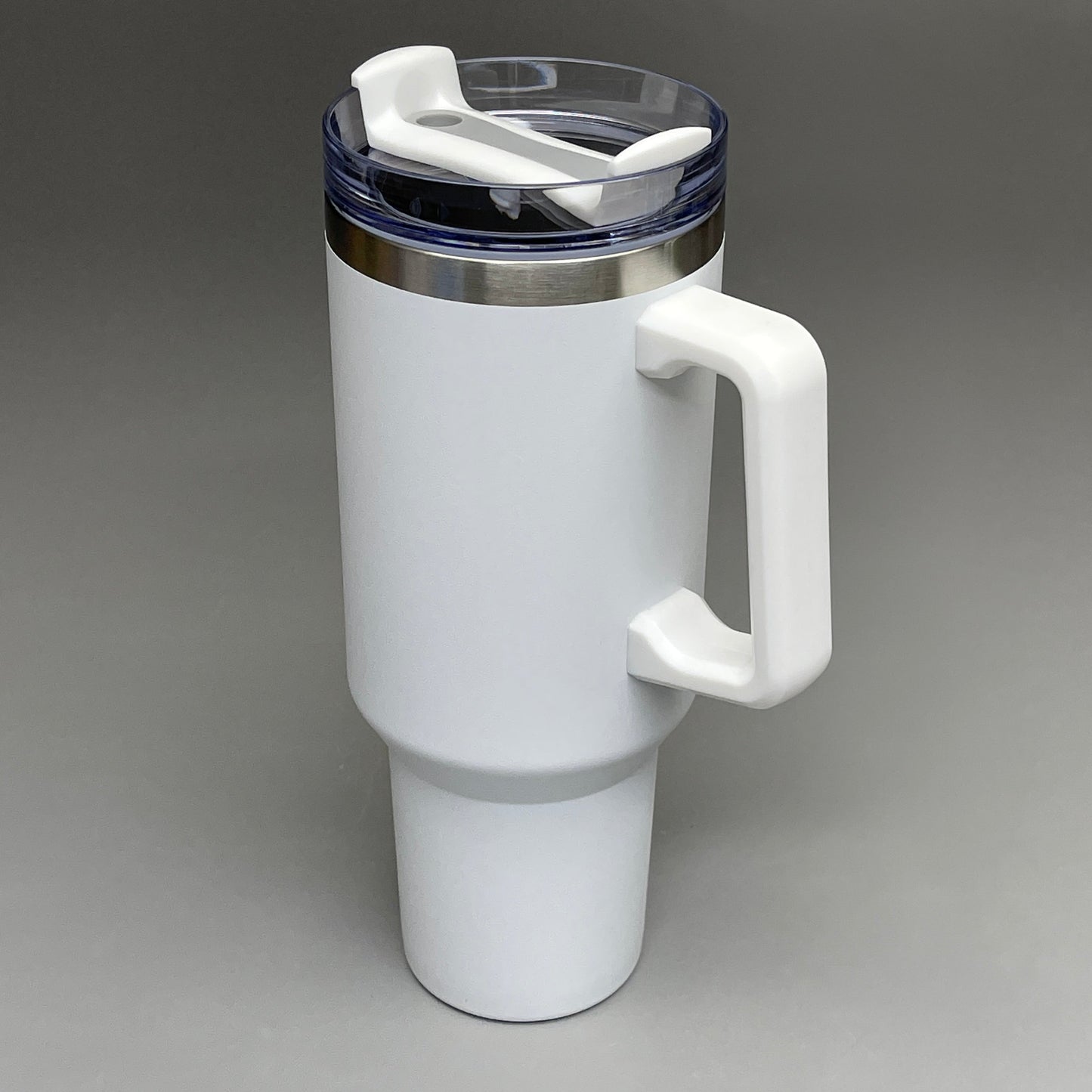 Z@ TUMBLER Insulated Stainless Steel Travel Mug w/ Lid Handle Straw 40 oz White