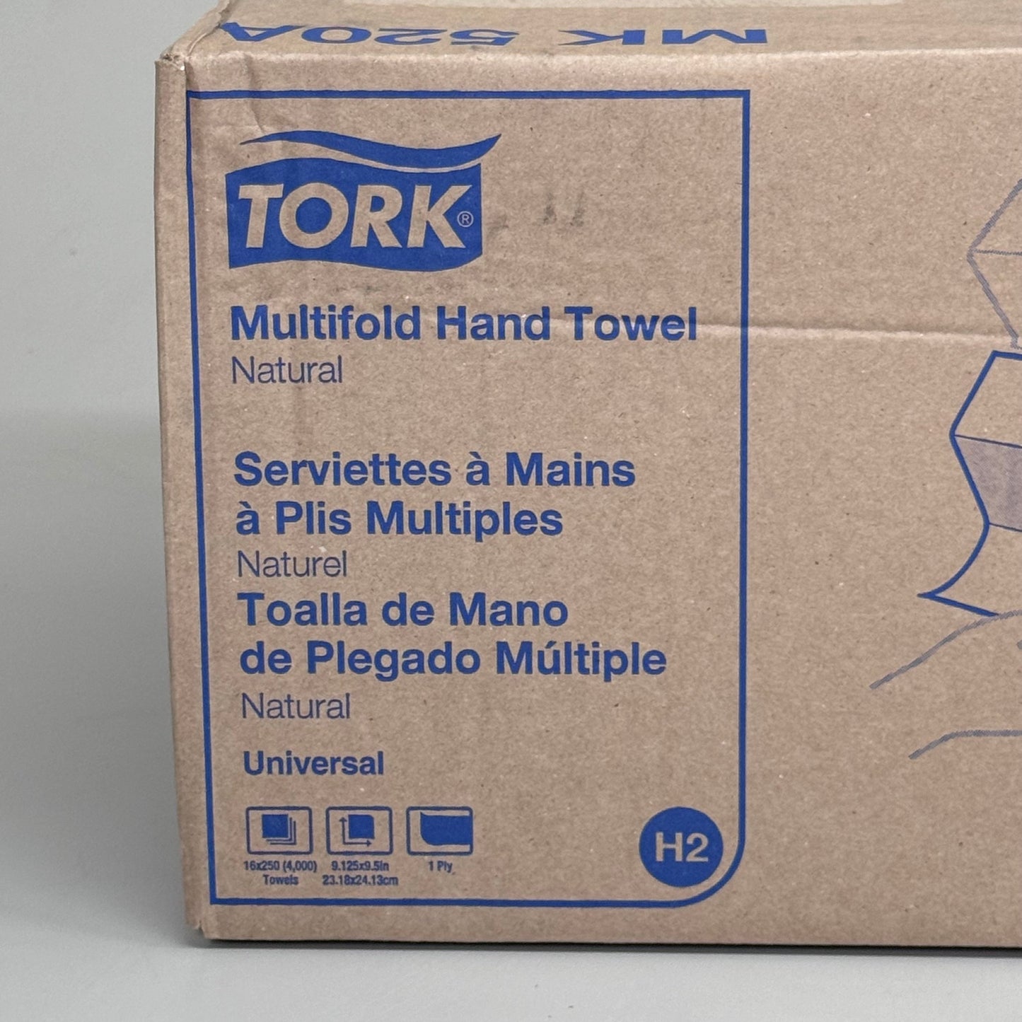 TORK (4,000 TOWELS TOTAL) Natural Multi-Fold Hand Towel 1-Ply Brown MK 520A B