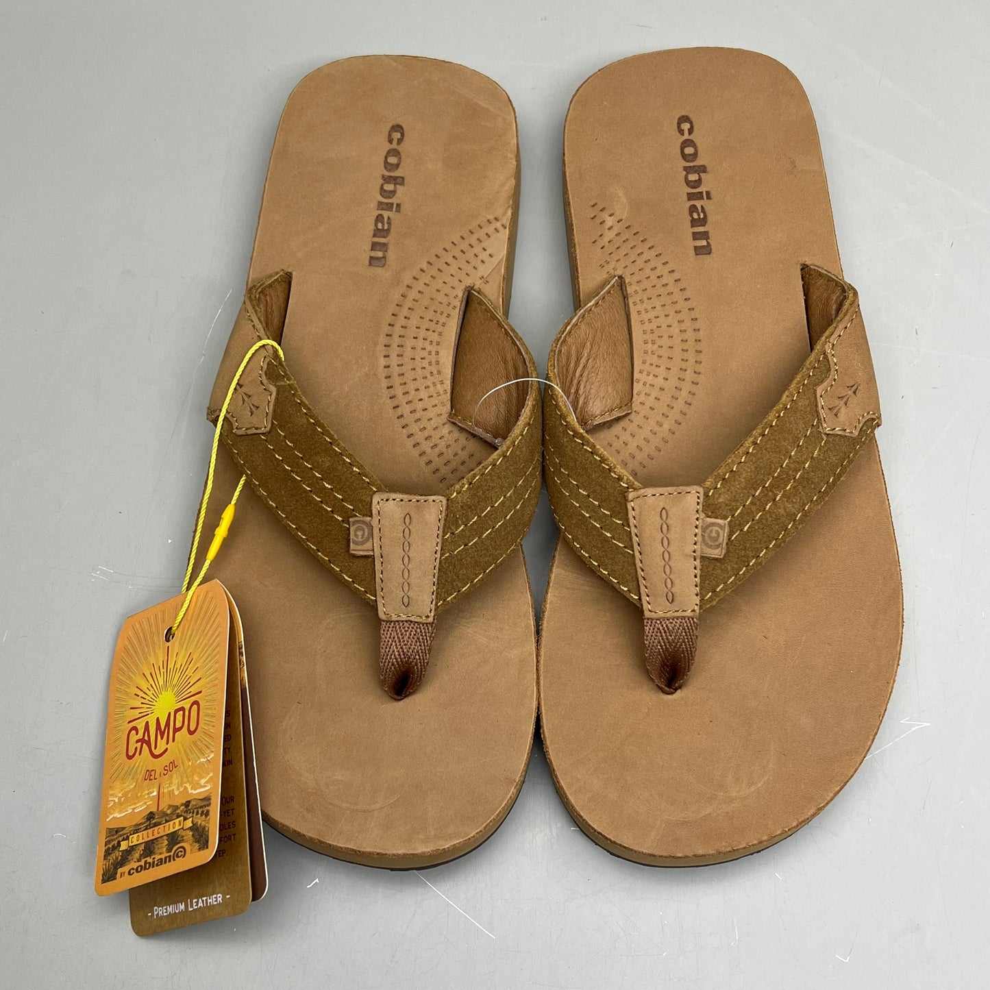 COBIAN Lazo Premium Leather Sandals Men's Sz 13 EU 46 Tan LZO-24-230-13
