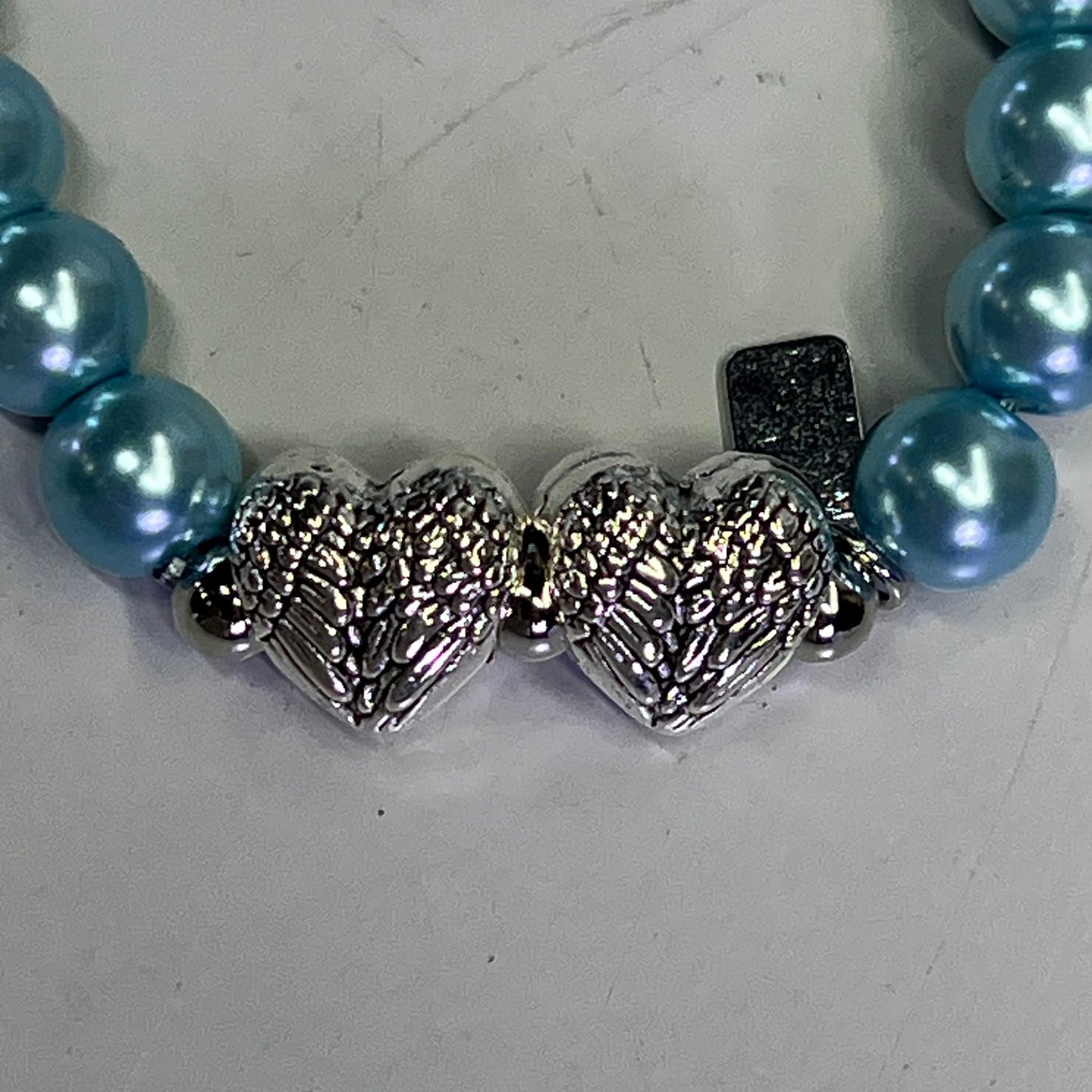 VALERIE PARR HILL Angel Wing Heart & Pearl Friendship Bracelets Average Blue
