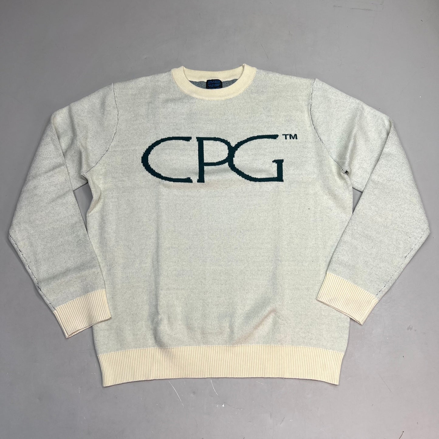 CPG CODEGRAPHY WORLDWIDE Sweater Women's Sz M Green/Crème WCPG-SWTR-NTRL-2022-3