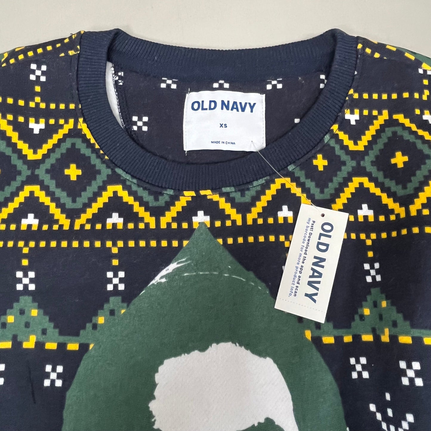 OLD NAVY Men's Christmas Holiday Elf Sweater Sz XS Navy/Green 572579-00-1