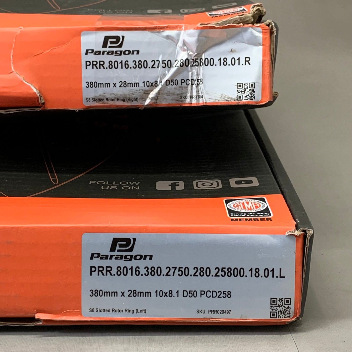 PARAGON  (Set Of 2) Performance Rotor Rings Chrome PRR.8016.380.2750.25800.18.|01.R/L