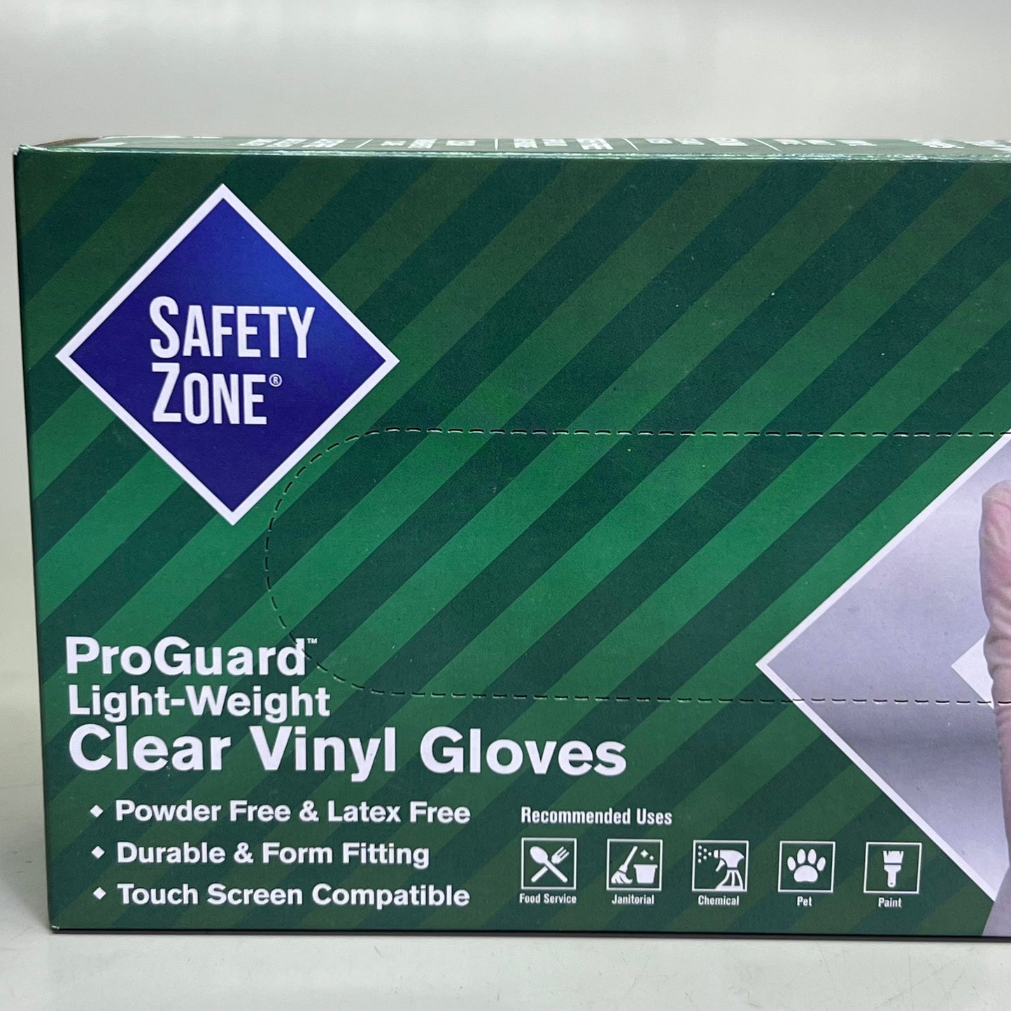 SAFETY ZONE (2 PACK of 100 Gloves) Clear Vinyl Gloves Sz M, GVP9-MD-HH