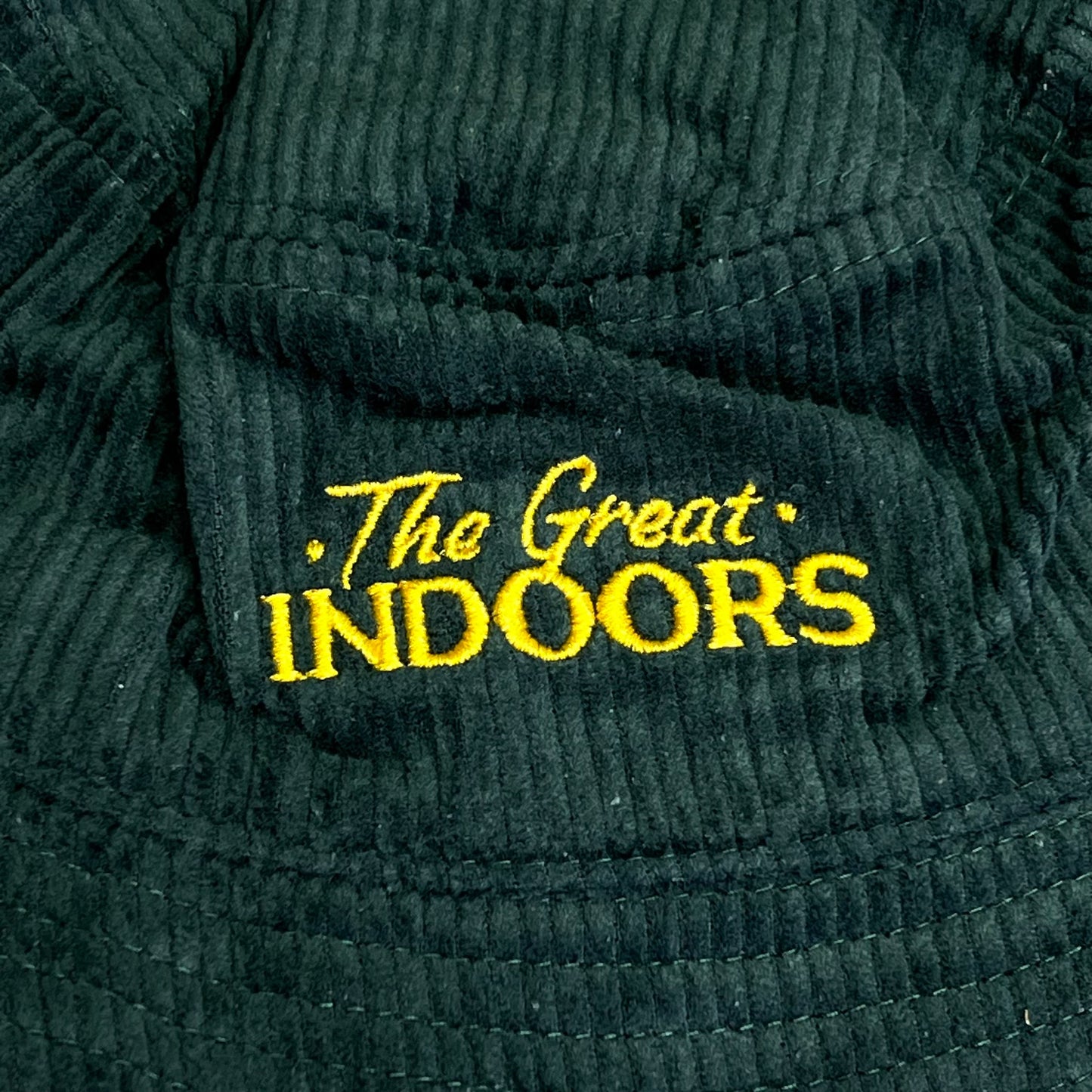 SADIRE Great Indoors Bucket Hat Embroidered Corduroy  Unisex Sz S Green