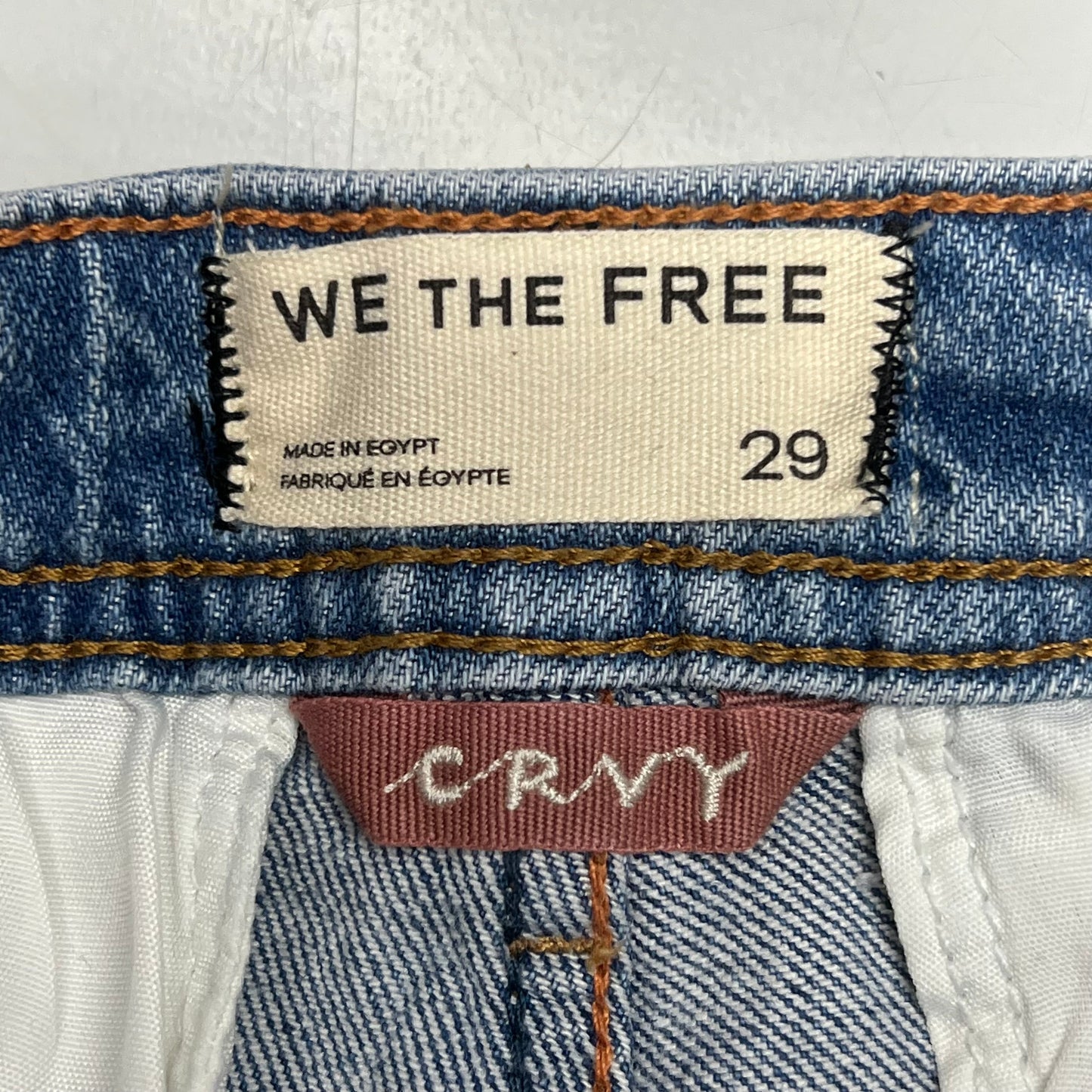 FREE PEOPLE CRVY Mona High-Rise Shorts  Women's Sz 29 Power Trip Blue 931600