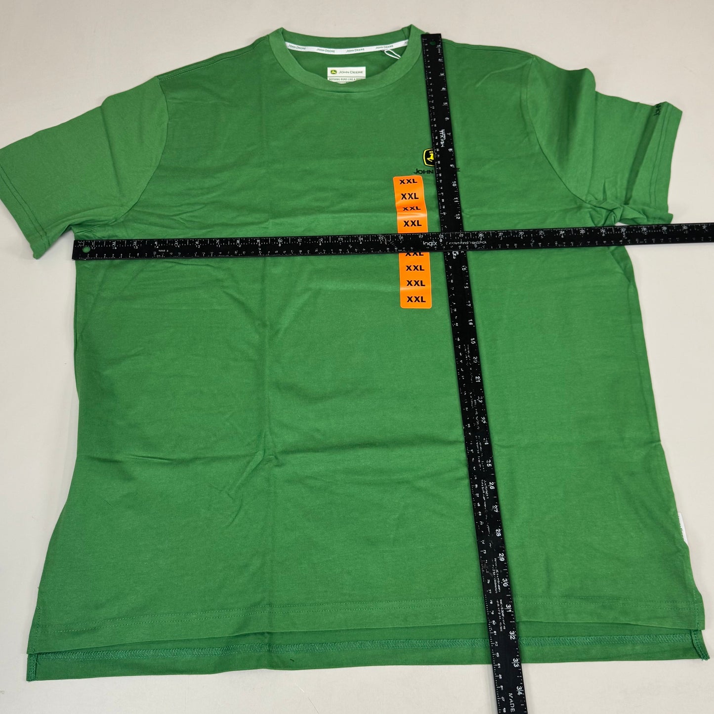 JOHN DEERE Embroidered Logo Short Sleeve Tee Shirt Men's Sz XXL Green 1896842