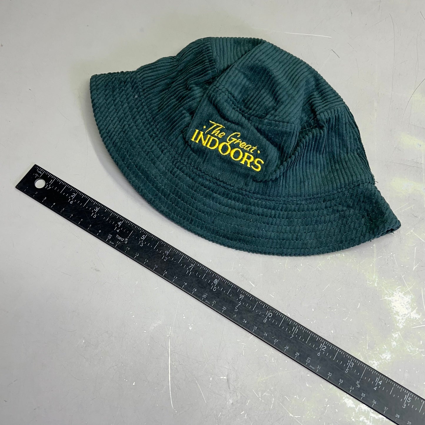 SADIRE Great Indoors Bucket Hat Embroidered Corduroy  Unisex Sz S Green