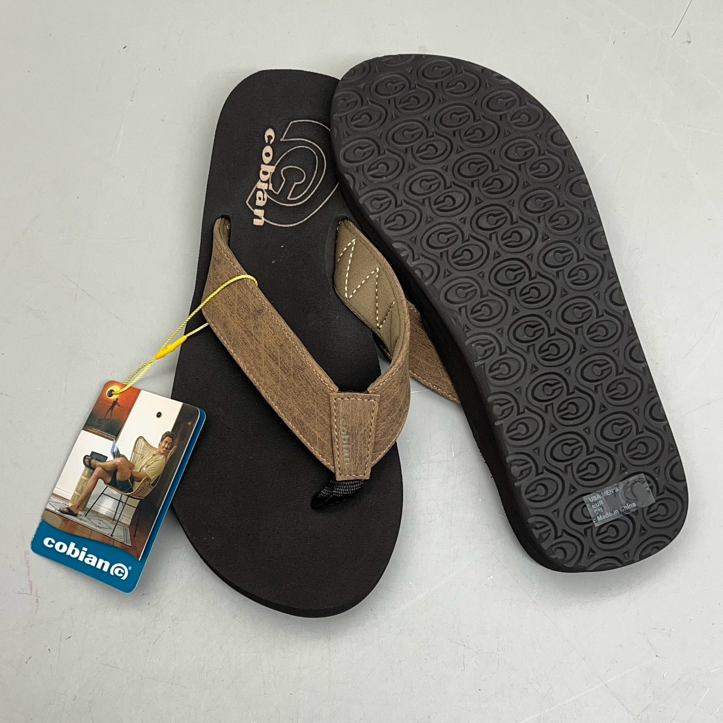 COBIAN Floater Sandals Synthetic Strap Men's Sz 13, EU 46 Mocha FLT18-203-13