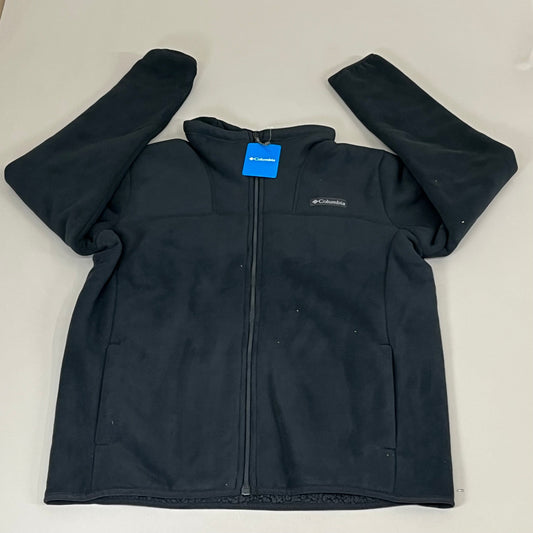 COLUMBIA WinterPass Full Zip Fleece Hip Length Jacket Mens Sz M Black 1909121011