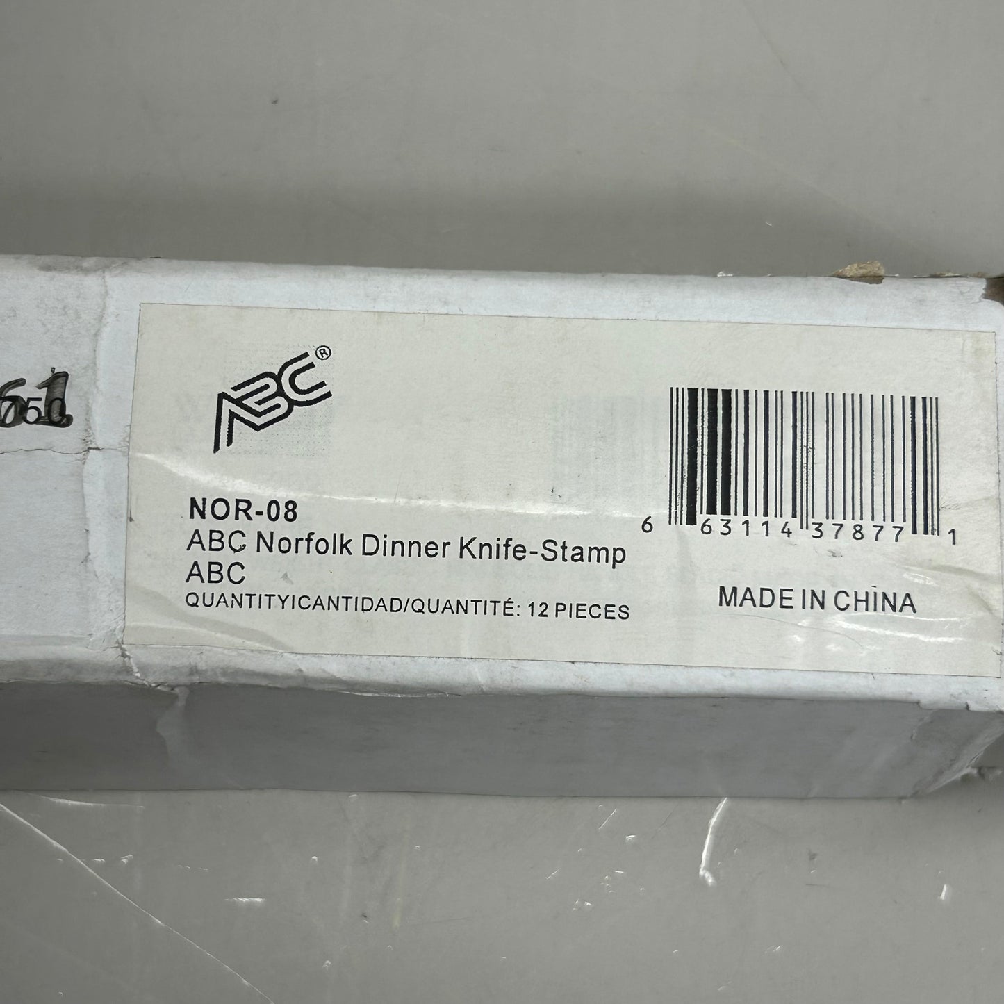ABC (12 Pack) Stainless Steel Norfolk Stamped Dinner Knife 8.5" NOR-08 (New Other-Distressed Packaging)