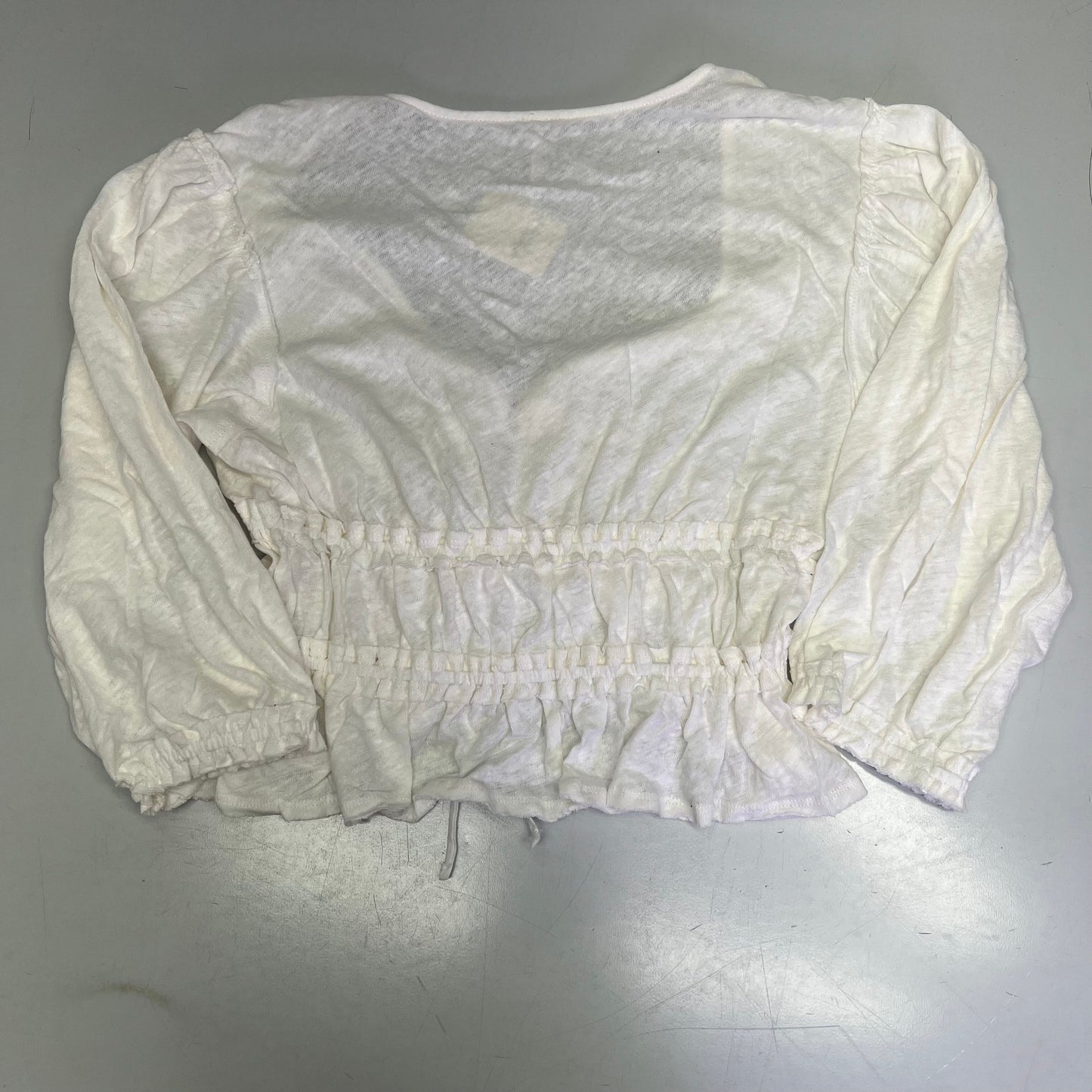 FREE PEOPLE Breezy Beachy Cotton Linen Let's Go Blouse Women's Sz XS Ivory