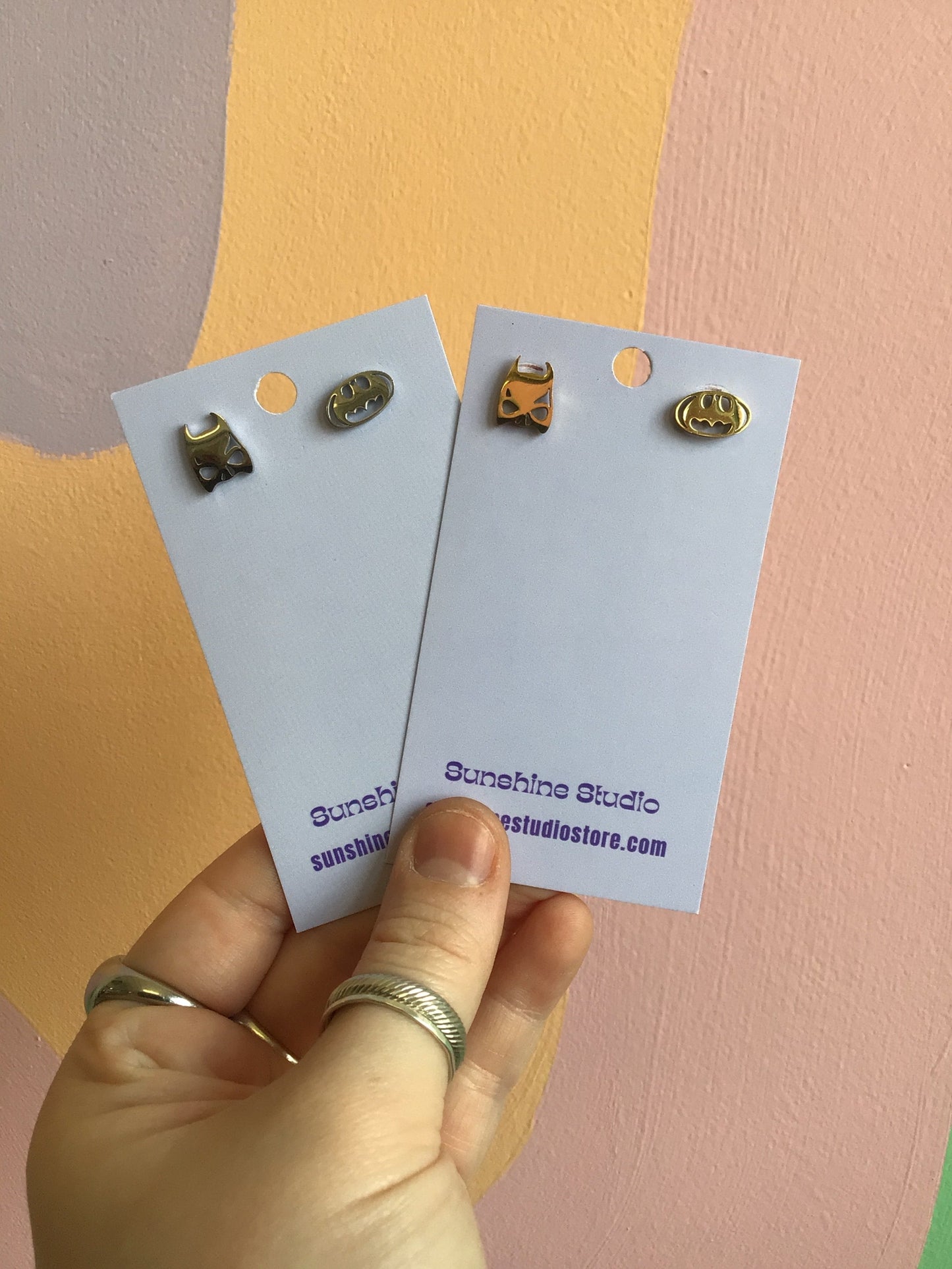 Tiny Batman Stainless Steel Studs