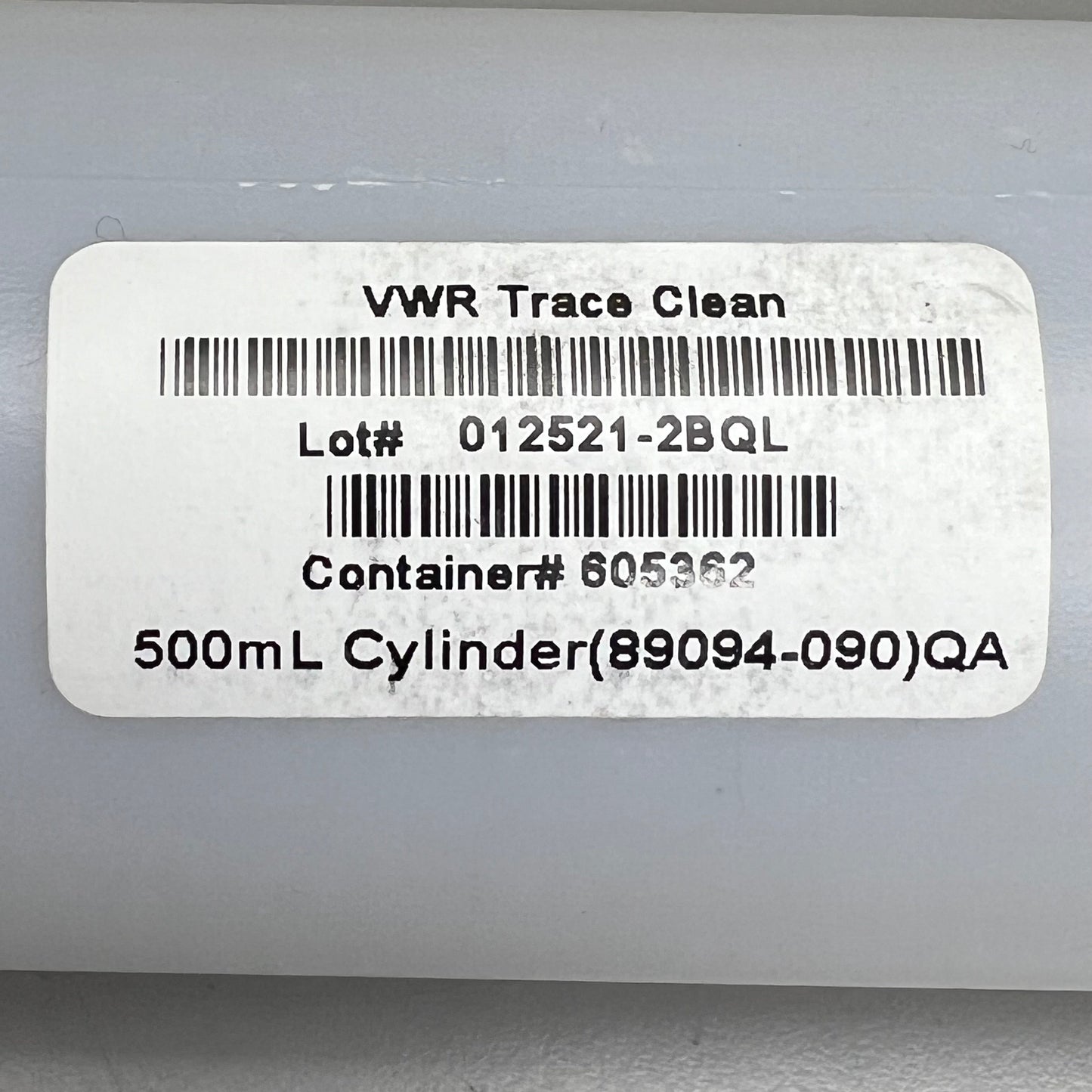 VWR (24 PACK) TraceClean 500mL Cylinder Bottles 89094-090