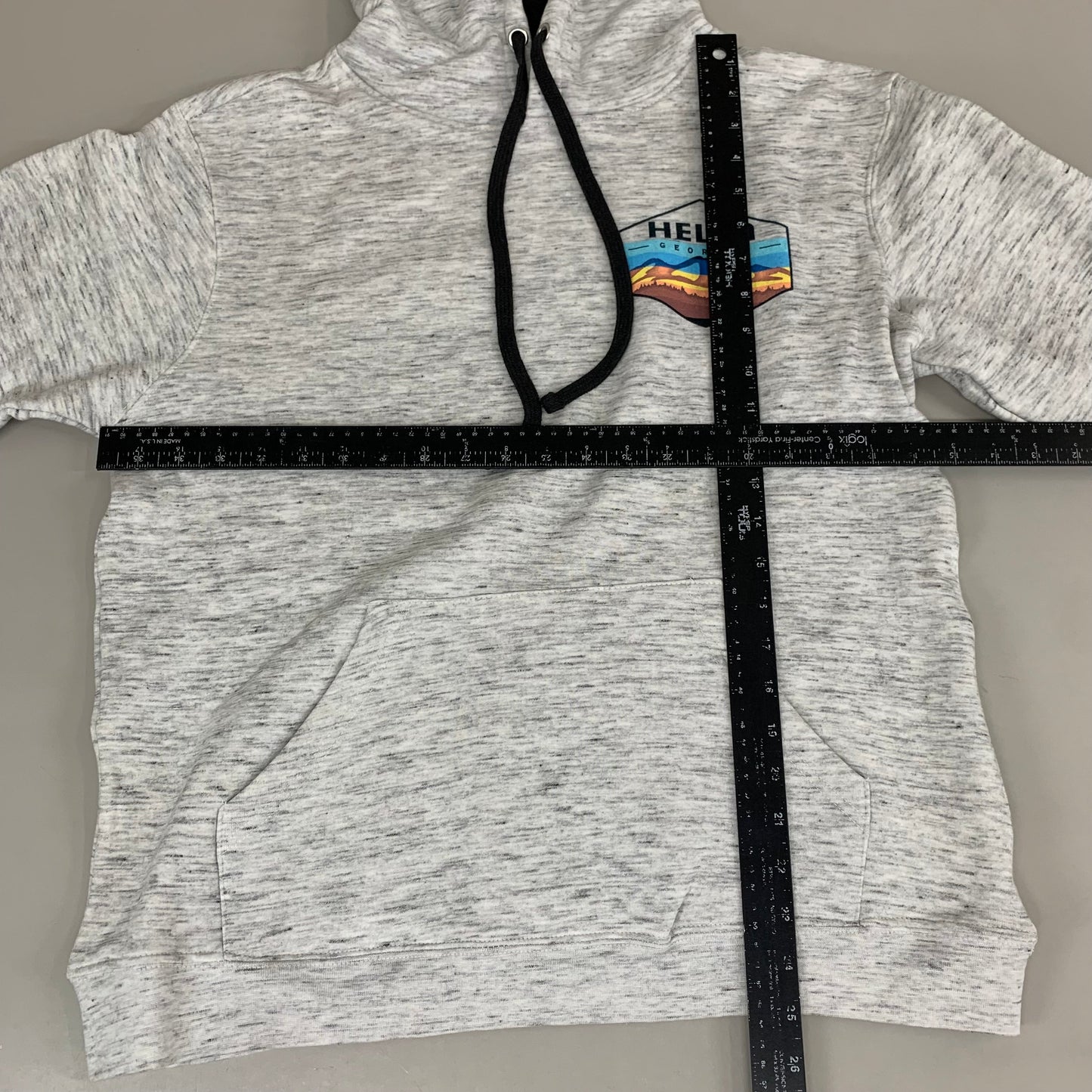 LONEROCK Helen Georgia Tie Hoodie Sz L White/Grey