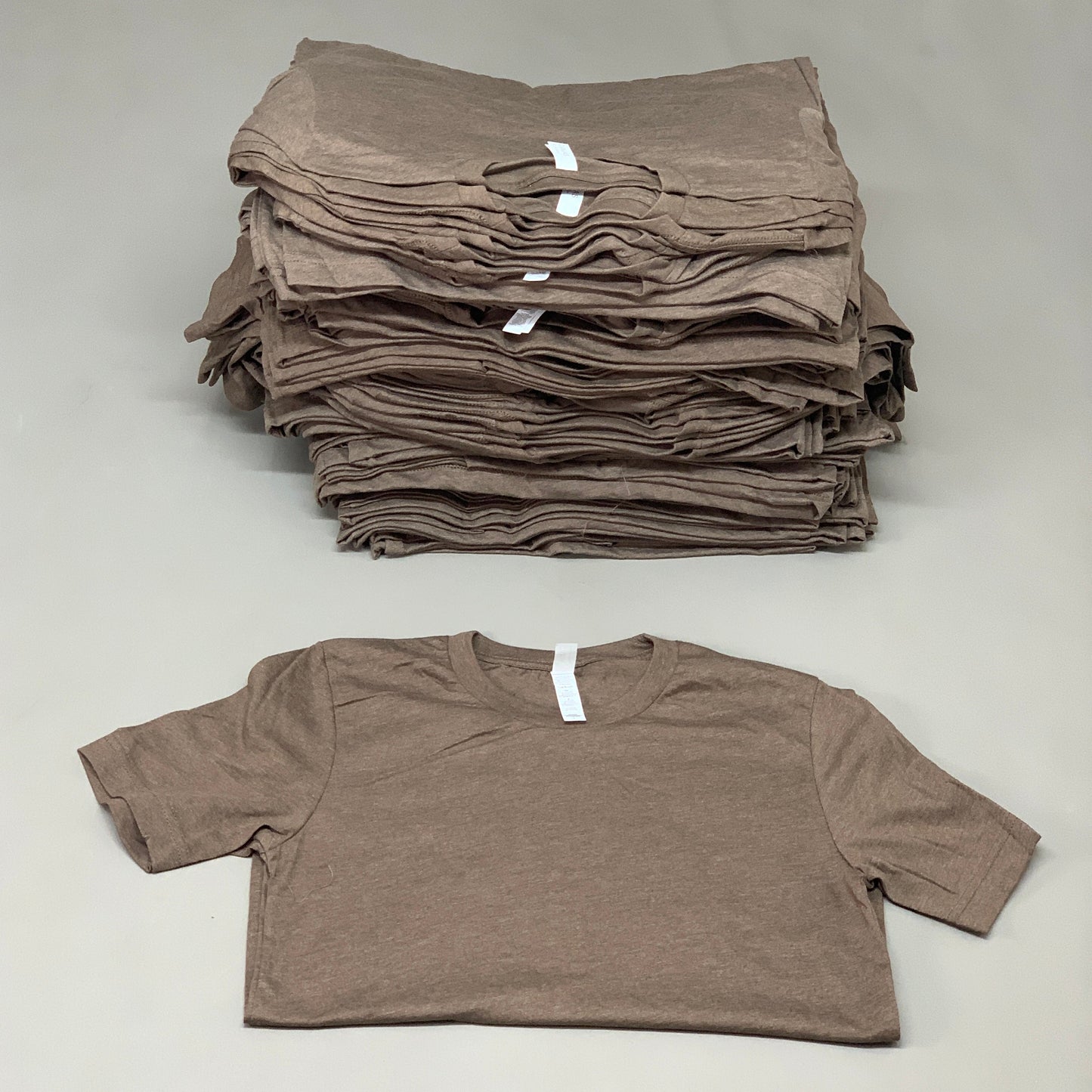 BELLA + CANVAS (12-PACK) Unisex Crewneck Short Sleeve Tees Sz S Heather Brown (New)