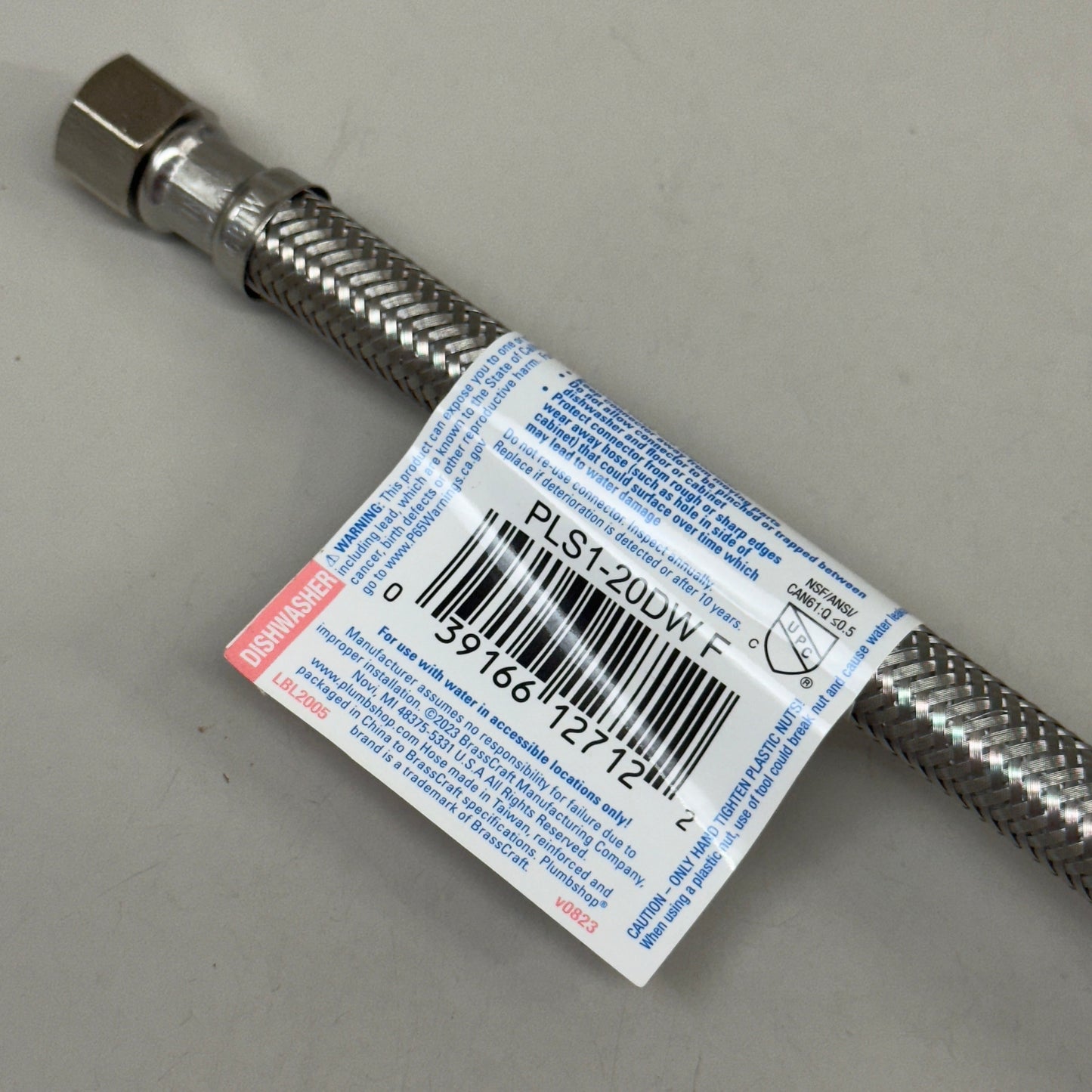 PLUMBSHOP  (5 Pack) Braided Stainless Steel Faucet Connector 3/8" Compression X 1/2" FIP PLS1-20A-F