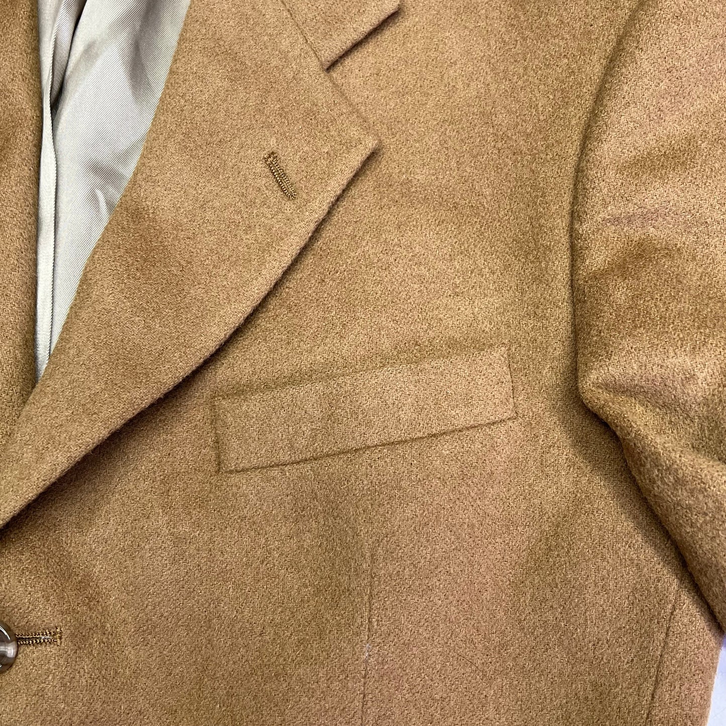 EVAN-PICONE Silk Lining Wool Outer Shell Blazer Men's Sz 36R Khaki Brown (Used)