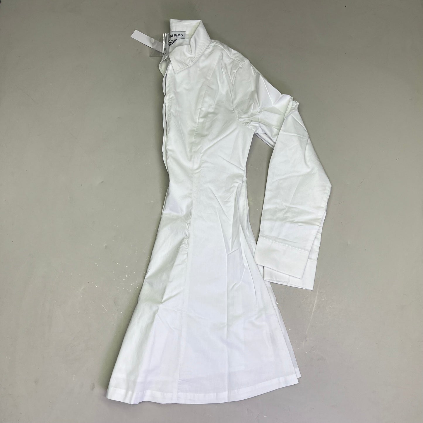 STEVE MADDEN Fit & Flare Shirt Dress Long Sleeve Button Cuff Women's Sz XL Cloud