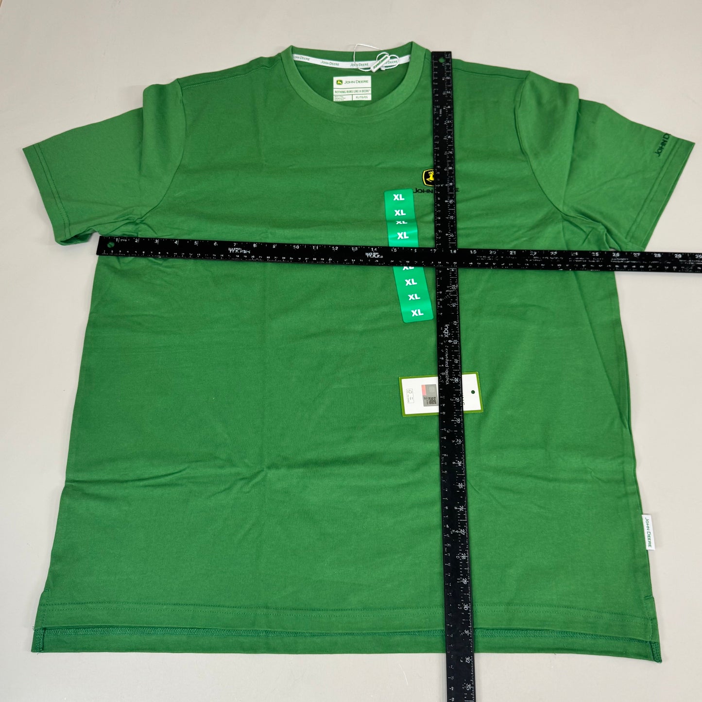 JOHN DEERE Embroidered Logo Short Sleeve Tee Shirt Men's Sz XL Green 1896842