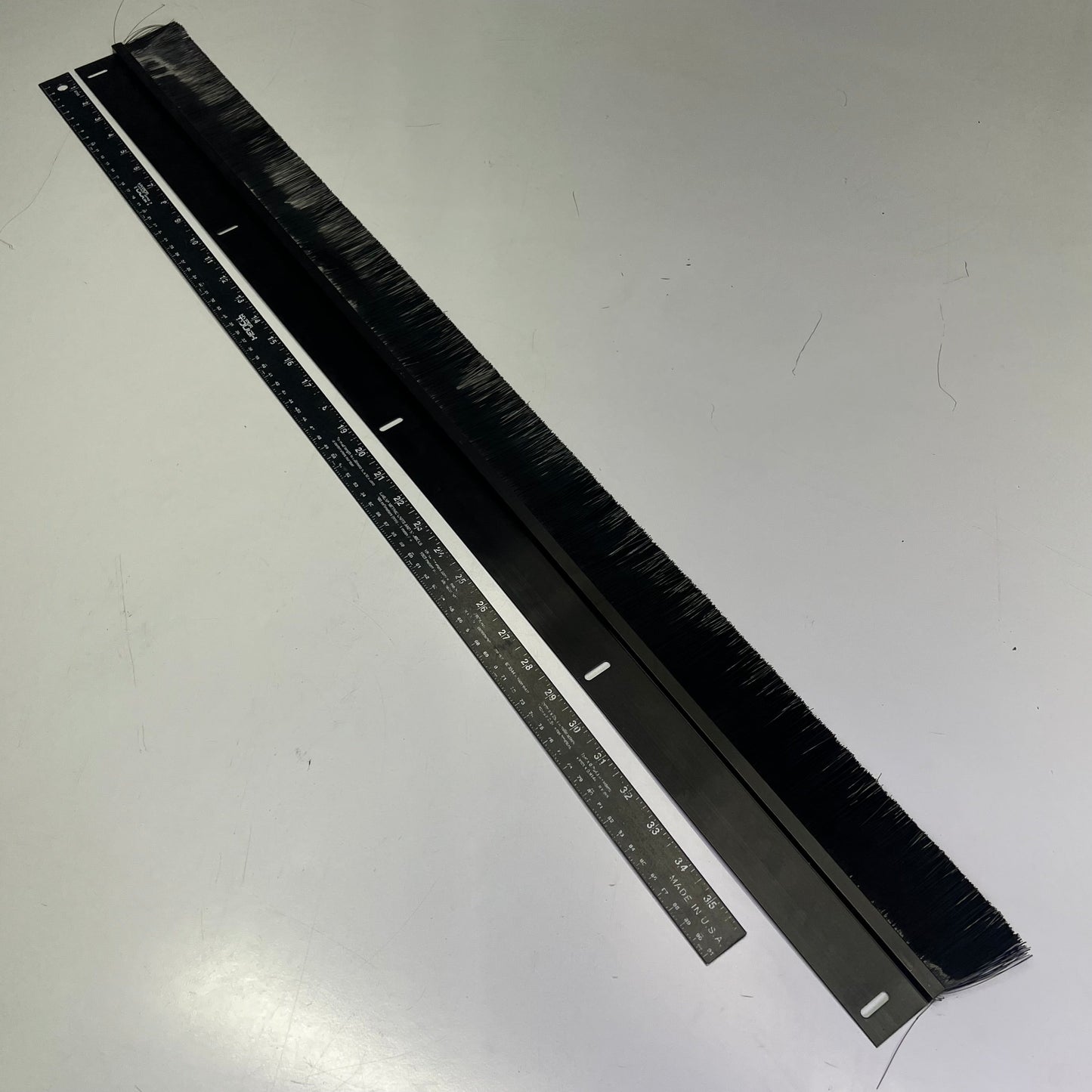 FELTON Straight Strip Brush Door Seal 2" Bristles 9.5" Mounting 39" X 4" 491459