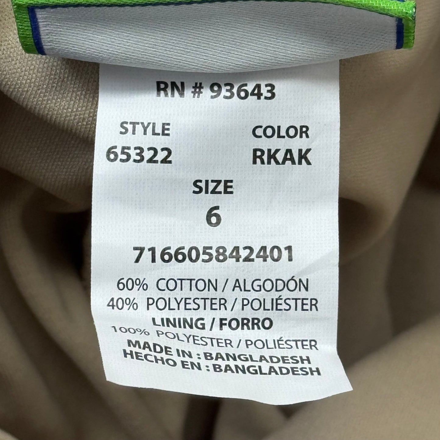 PLUSE UNIFORM (2 PACK) Girls Pleated Skirt w/ Built-in Shorts Youth Girl's Sz 6 Khaki