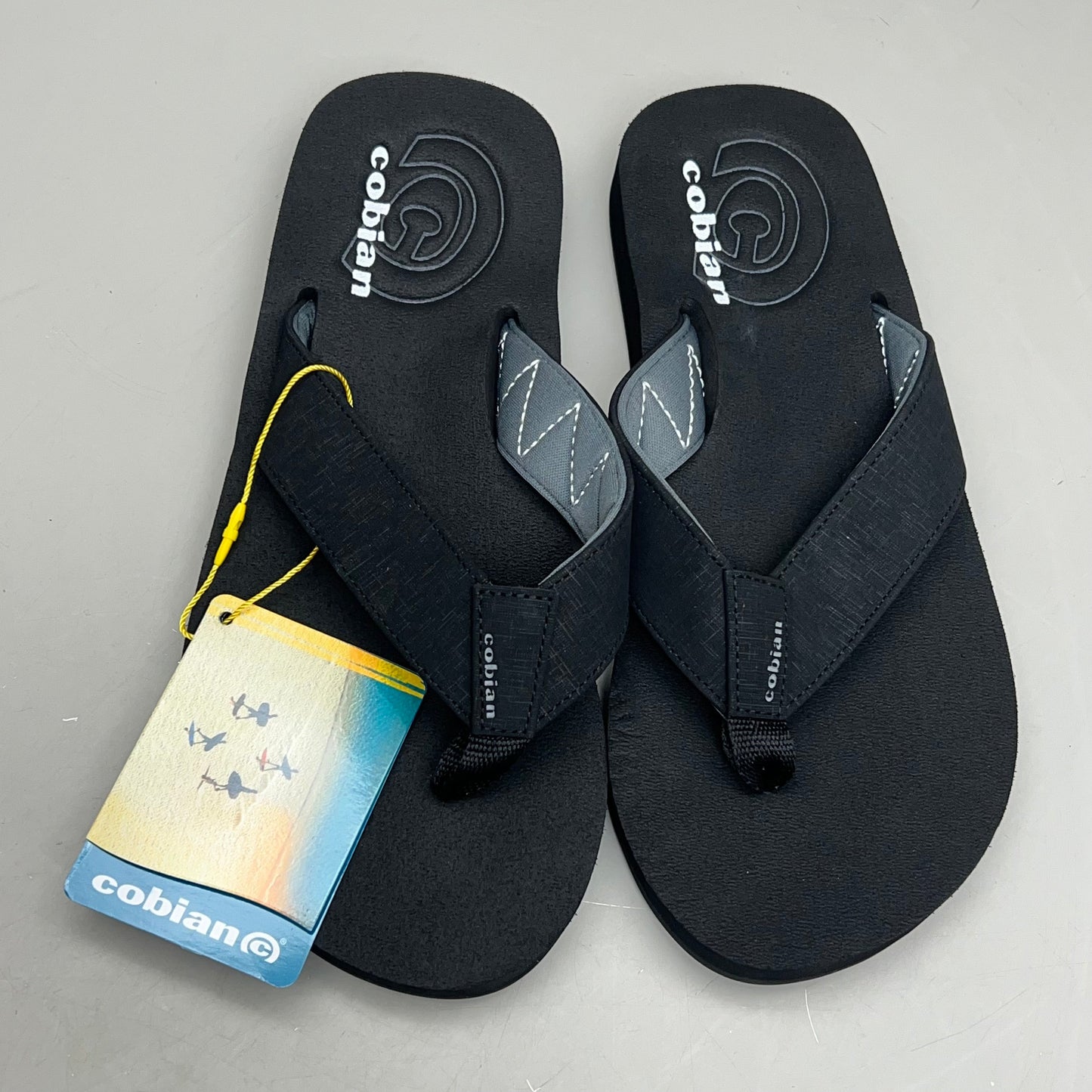 COBIAN Floaters 2 Synthetic Strap Flip Flop Men's Sz 8, EU 40 Black FLT18-001-8