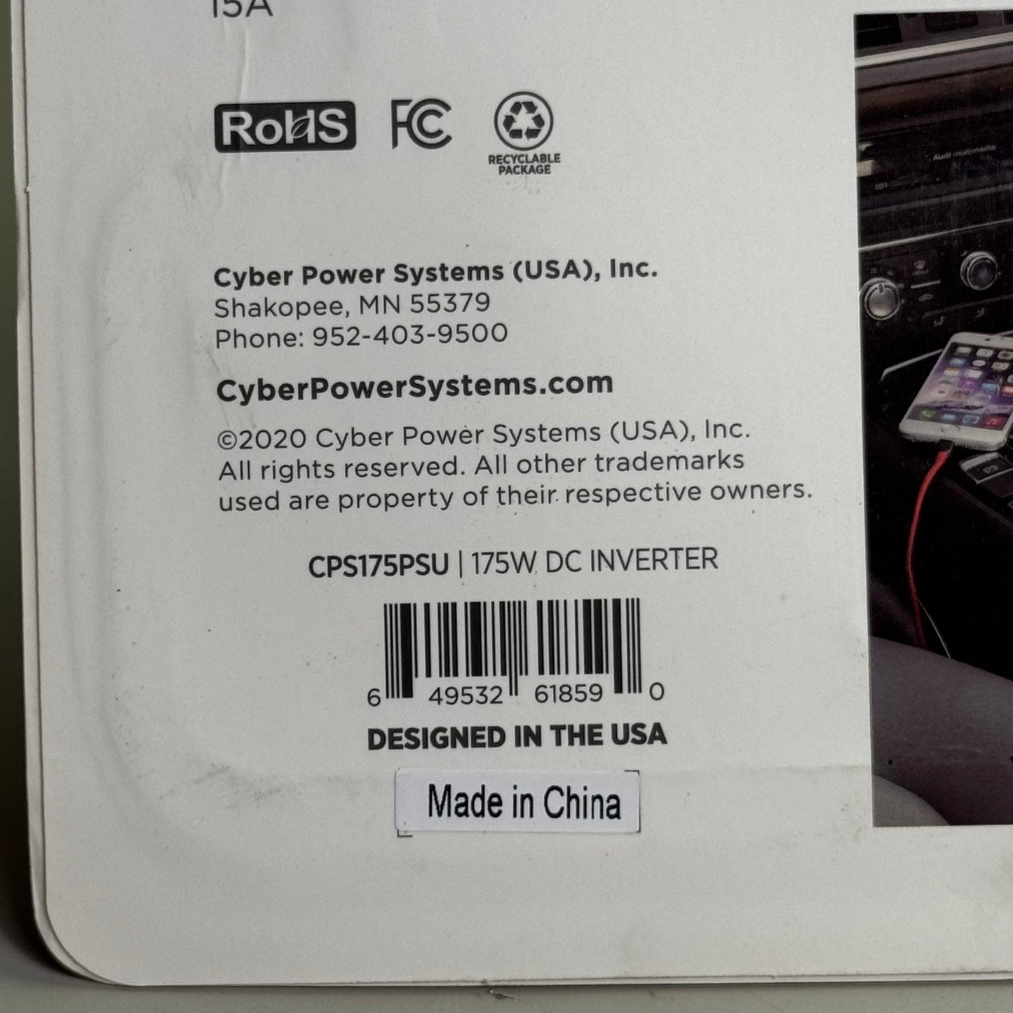 CYBERPOWER Powertrip 175W Mobile Power Inverter CPS175PSU