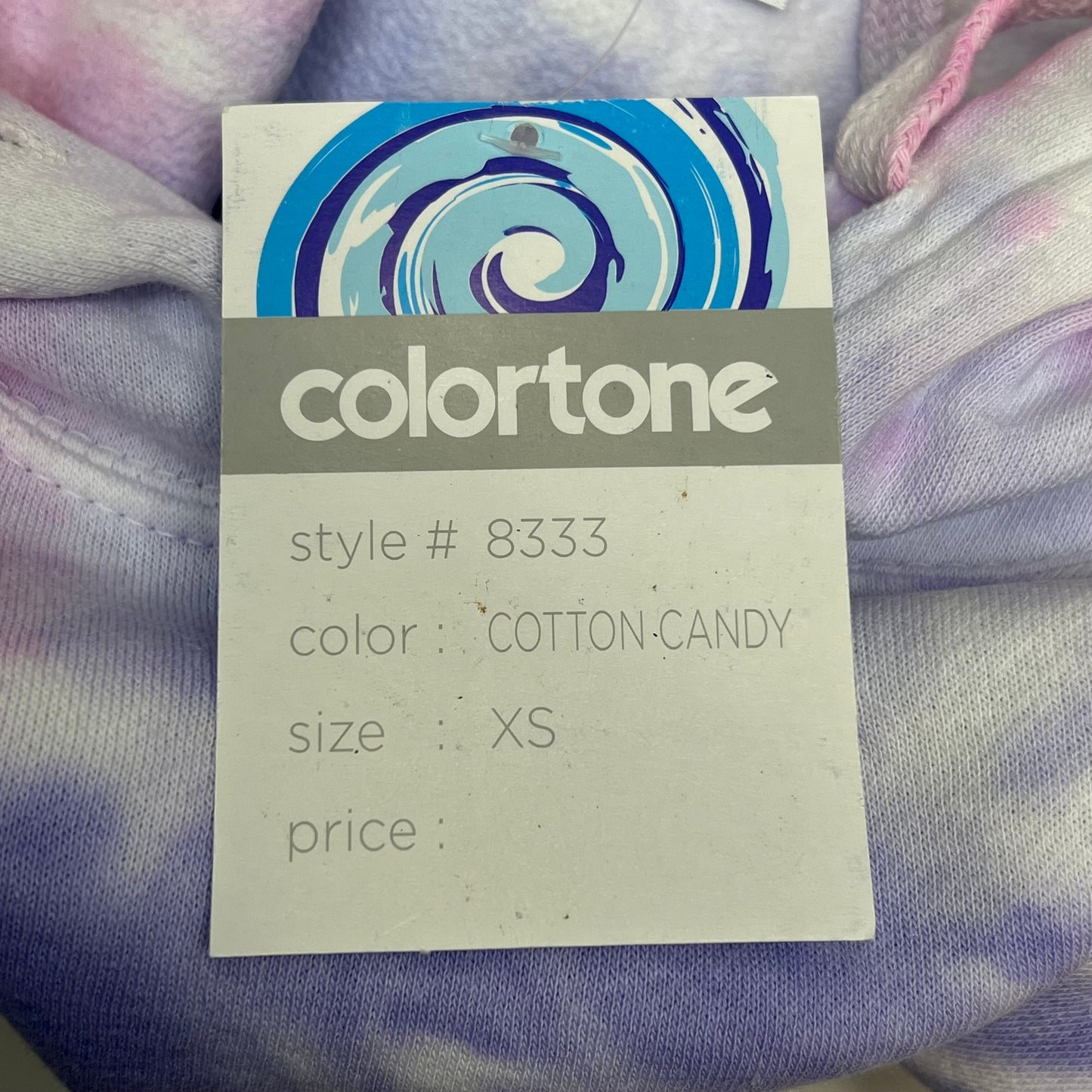 COLORTONE  Sweat Shirt Crop Top Tie Dye Hoodie  Women's Sz XS Cotton Candy 8333