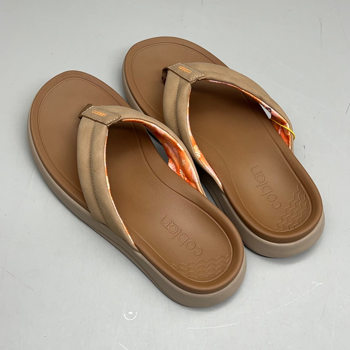COBIAN Darby Synthetic Suede Strap Sandals Women's Sz 6, EU 35.5 Tan DAR24-230-6