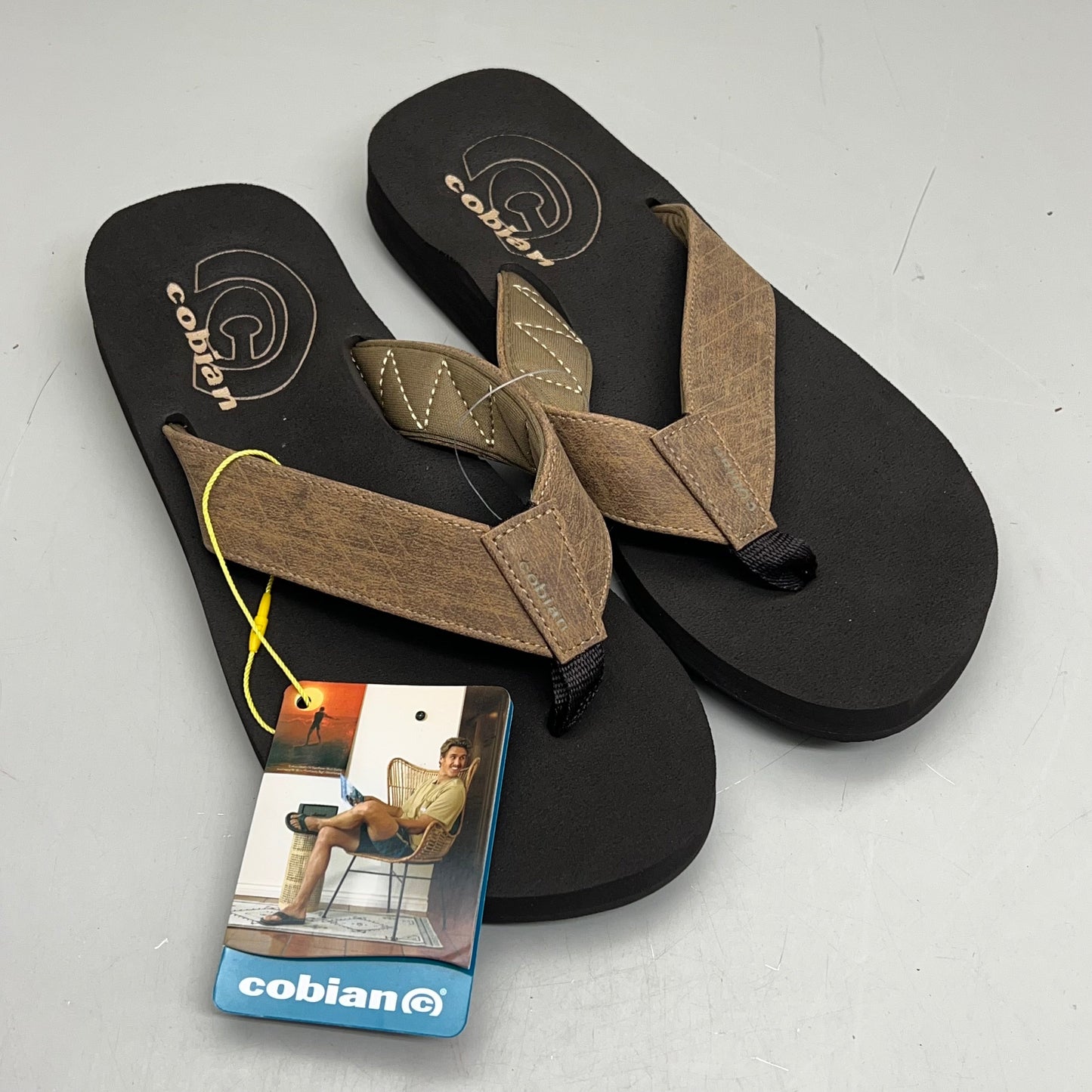 COBIAN Floater Sandals Synthetic Strap Men's Sz 12, EU 45 Mocha FLT18-203-12