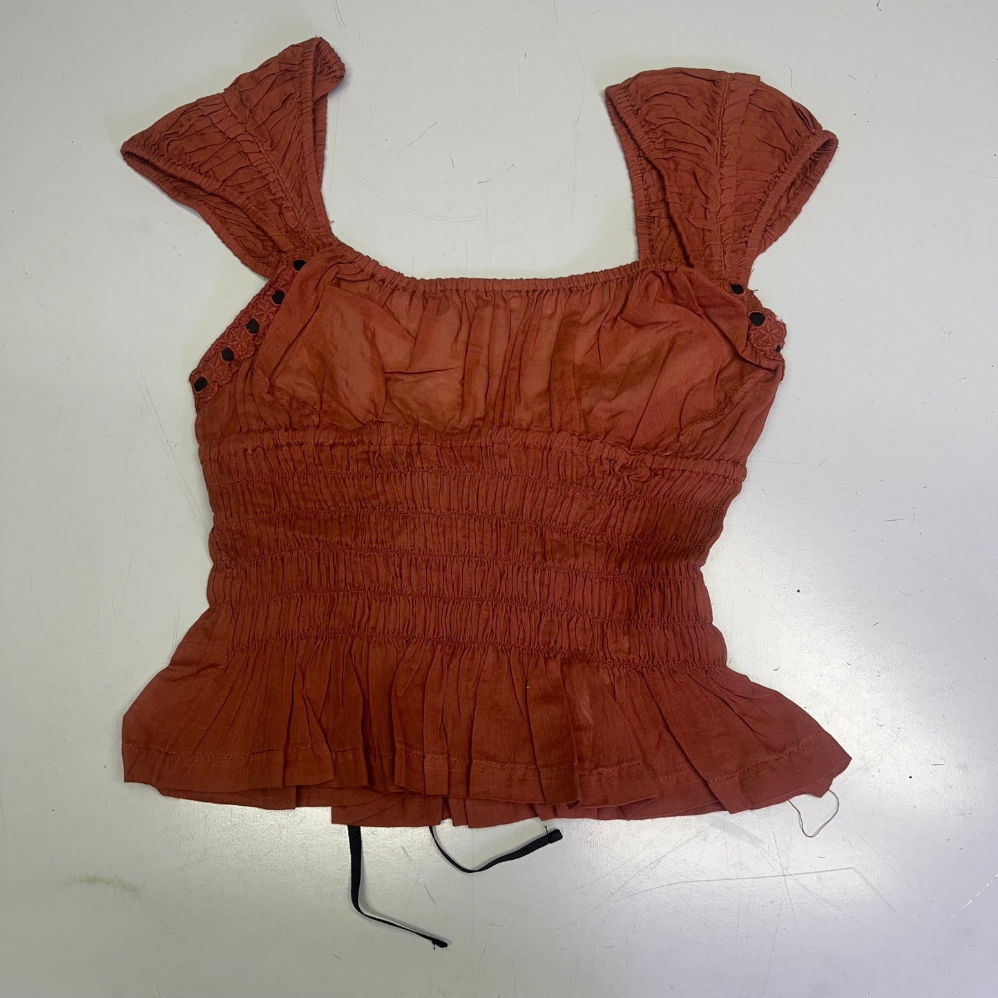 FREE PEOPLE Linen Textile Sweet On Your Crop Women's Sz M Maple Syrup 96849898
