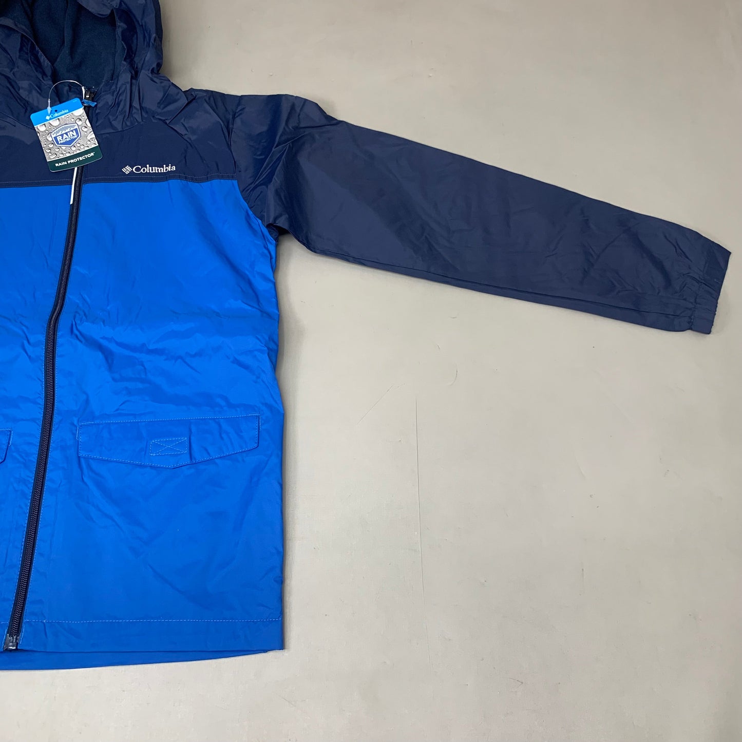 COLUMBIA Rain-Zilla Fleece Lined Jacket Youth Sz XL Bright Indigo/Navy RB3418-433