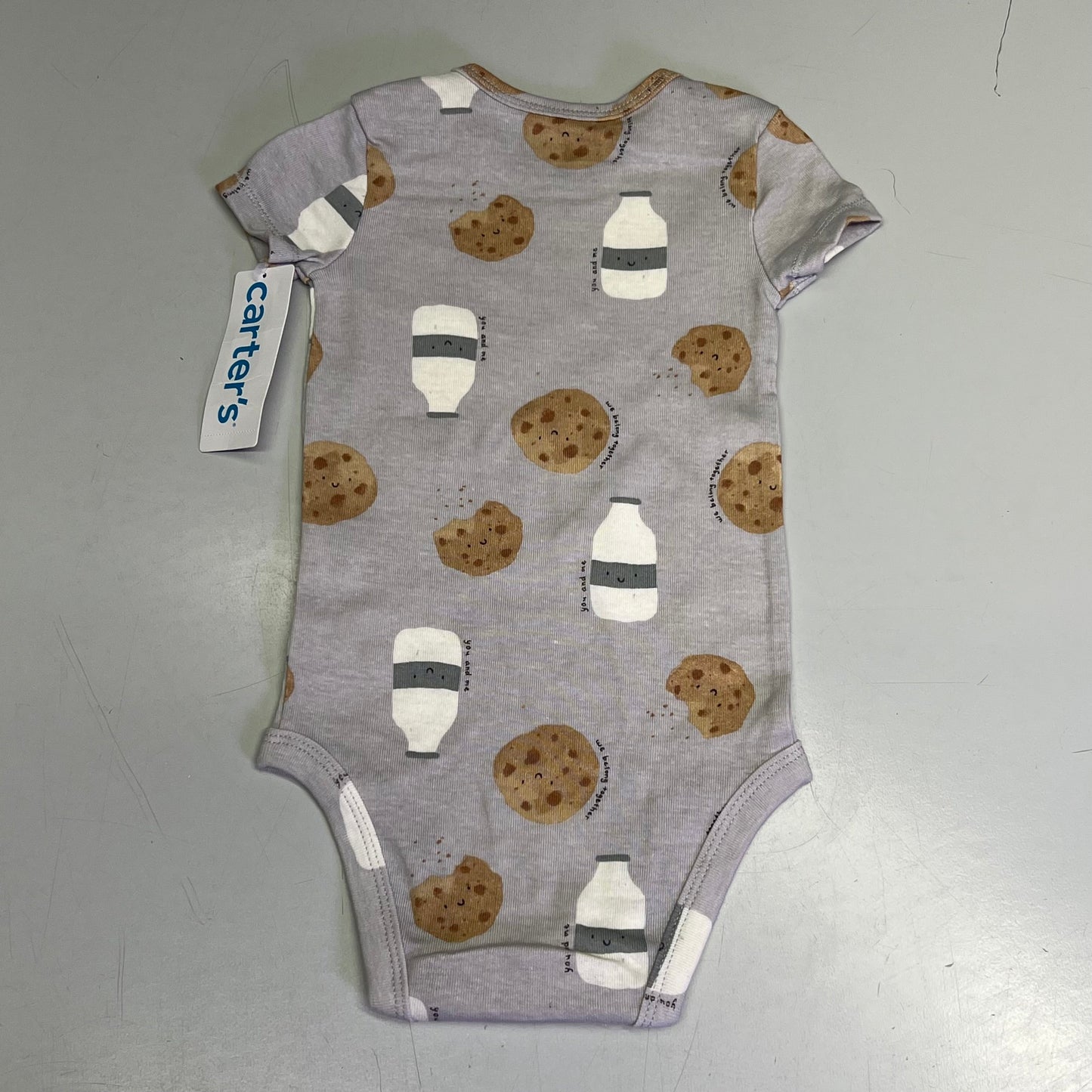 CARTERS (5 PIECE SET) Milk & Cookie - Animal Bodysuit Baby Boys Sz 6M Blue/White