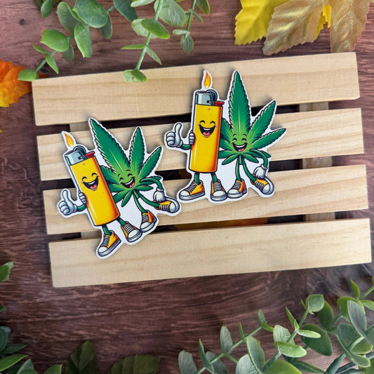 Leaf & Lighter | UV Printed Leather Hat Patch