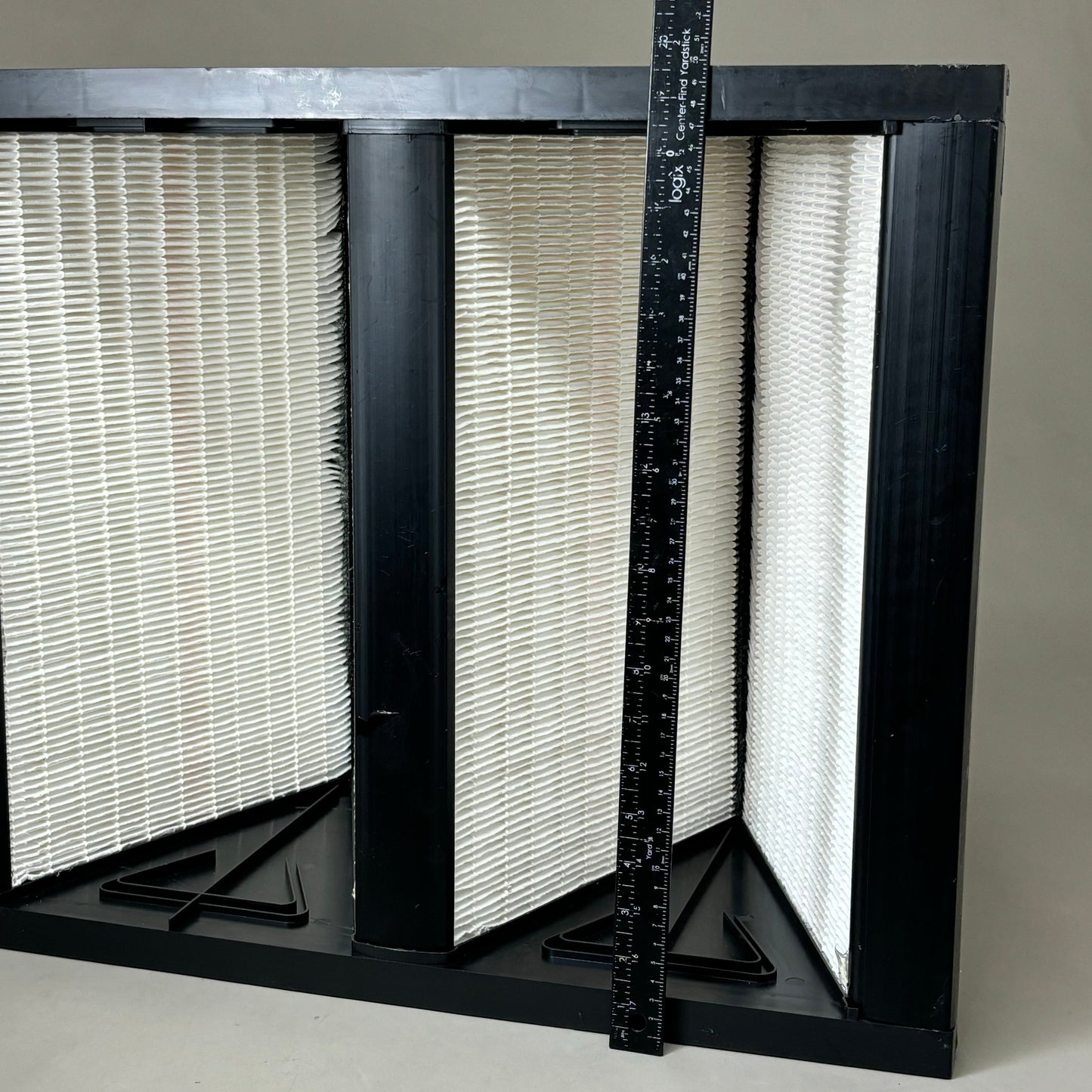 GRAINGER V Bank Air Filter Fiberglass Plastic Downstream Face 24x24x12 33E916