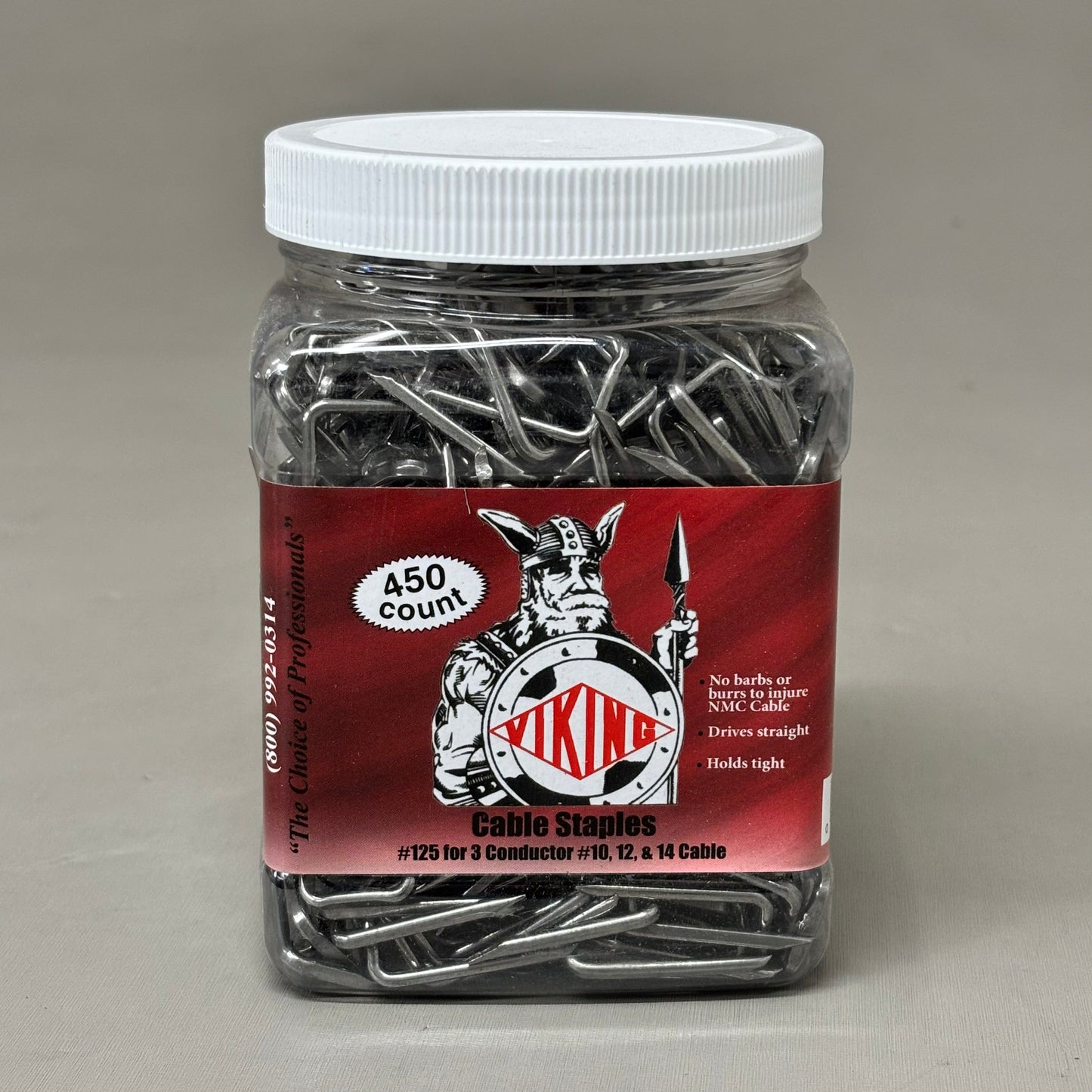 VIKING 450 Count! CABLE STAPLE JAR 14-12-10 NMB C704148