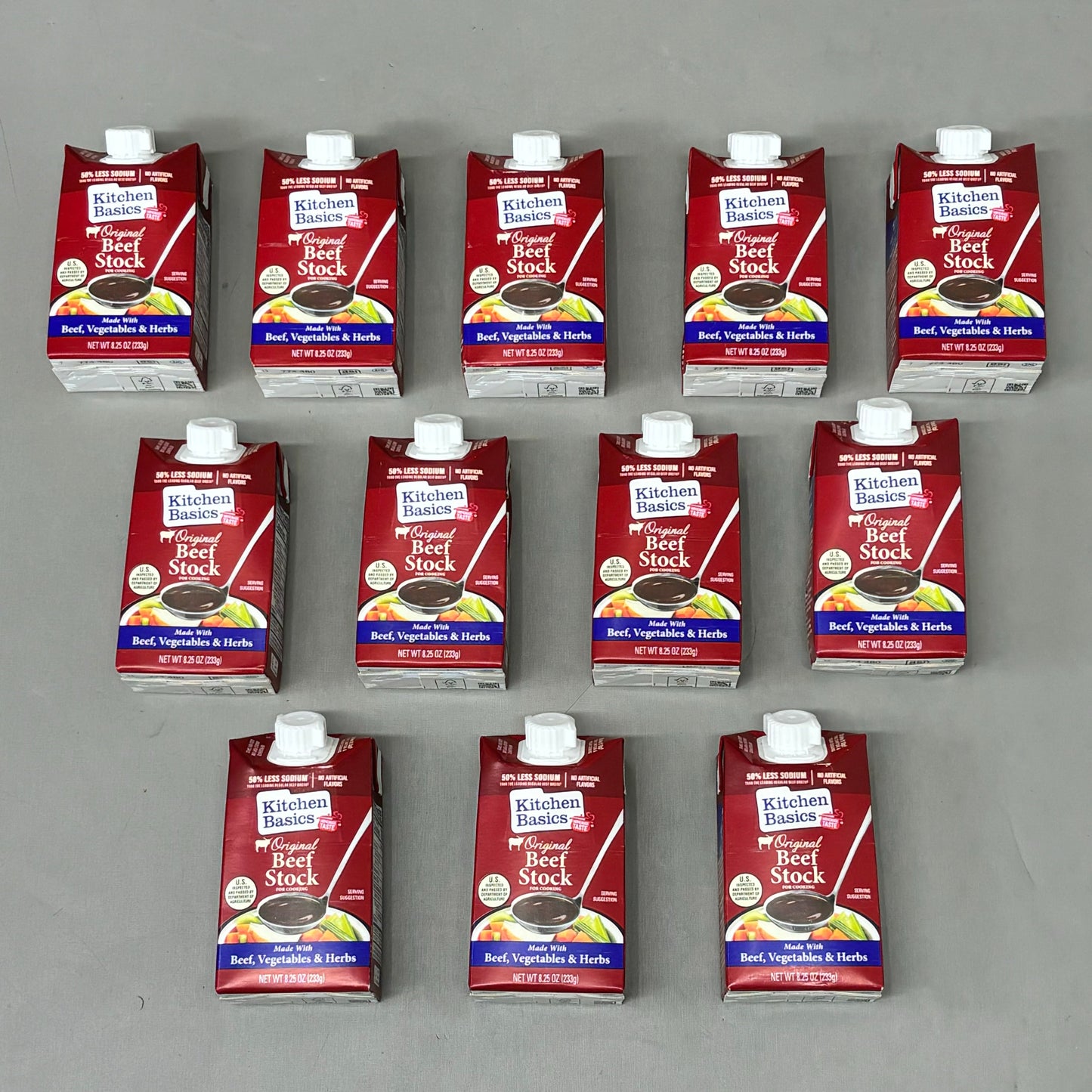 KITCHEN BASICS (12 PACK) Original Beef Stock 50% Less Sodium 8.25fl oz BB 02/26
